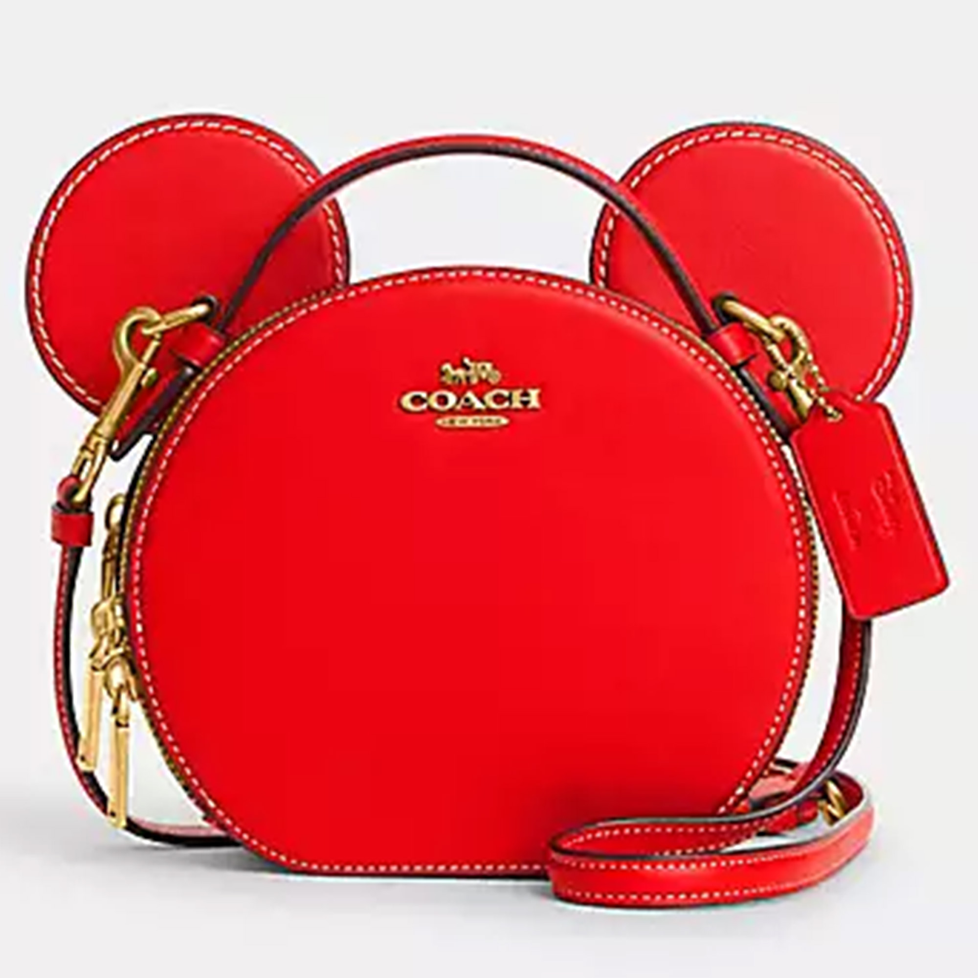 Coach Disney X Red Leather Mickey Mouse Crossbody Bag