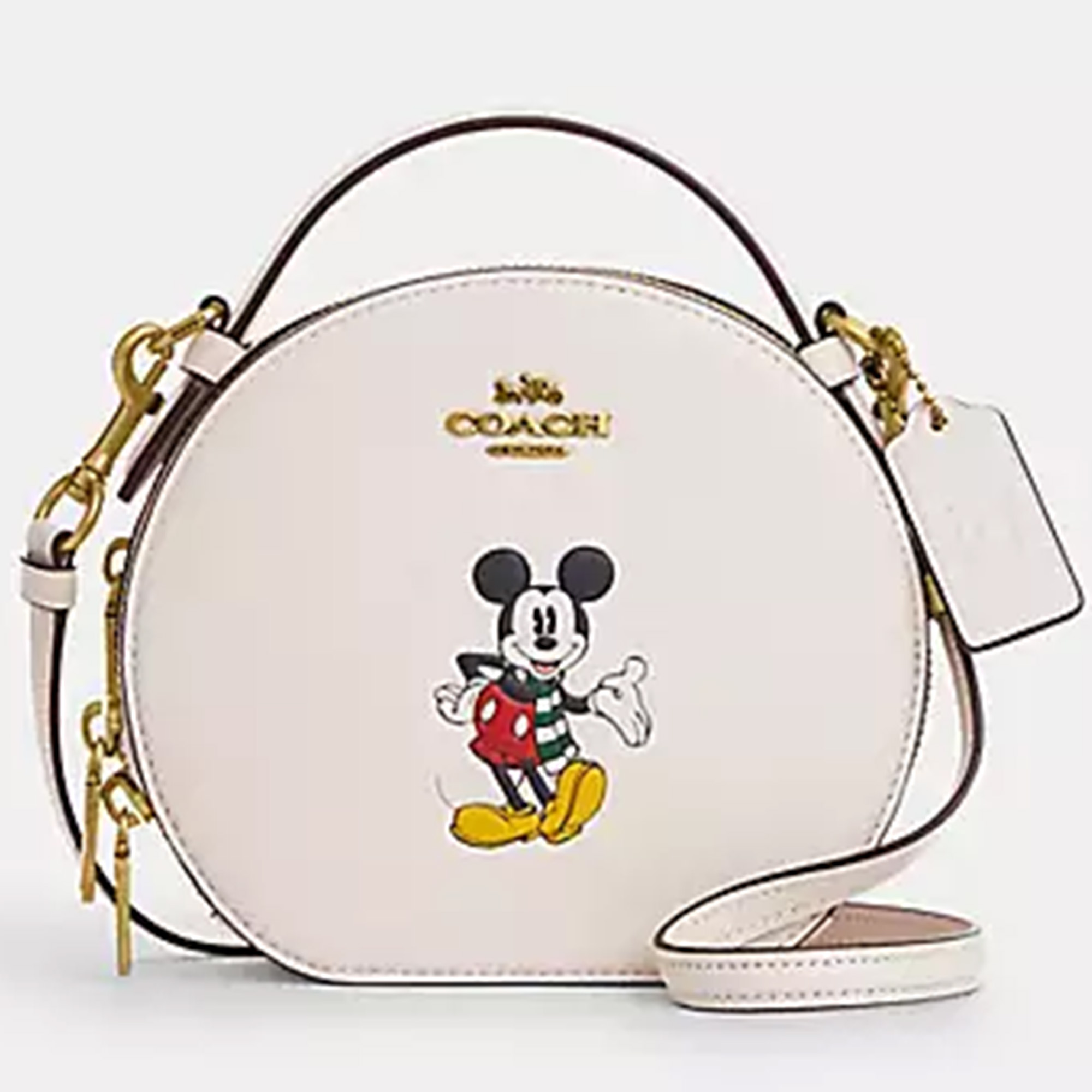 Coach Disney X Cream Leather Canteen Crossbody Bag