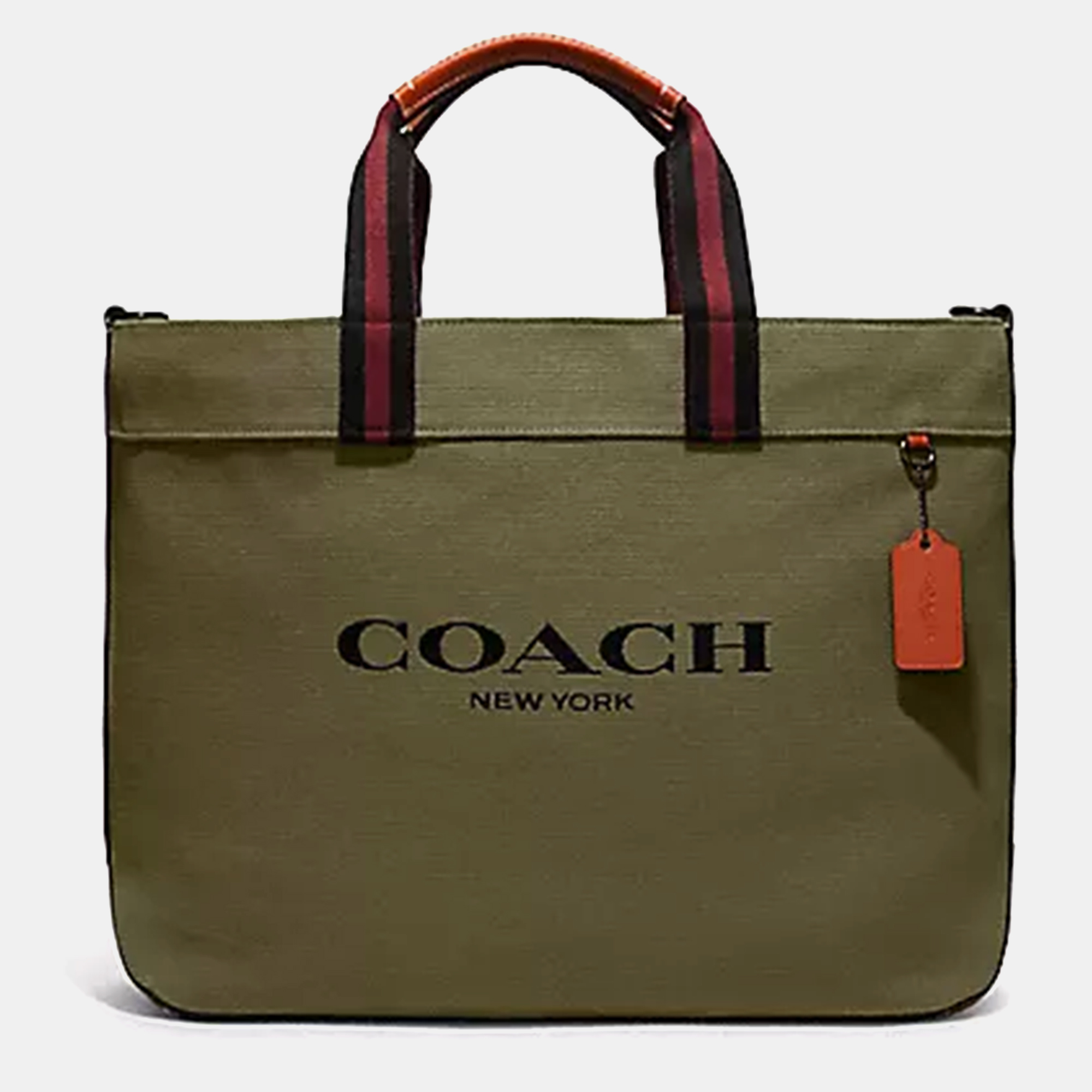 Coach Olive Green Canvas And Leather Tote Bag