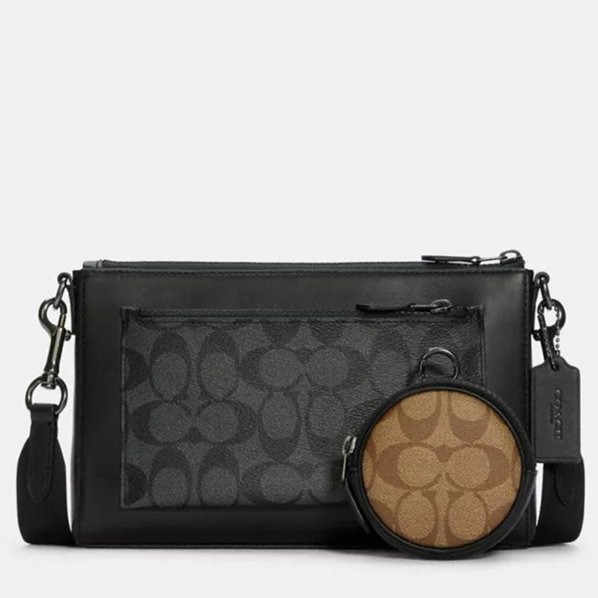 Coach Black Signature Canvas And Leather Holden Crossbody Bag