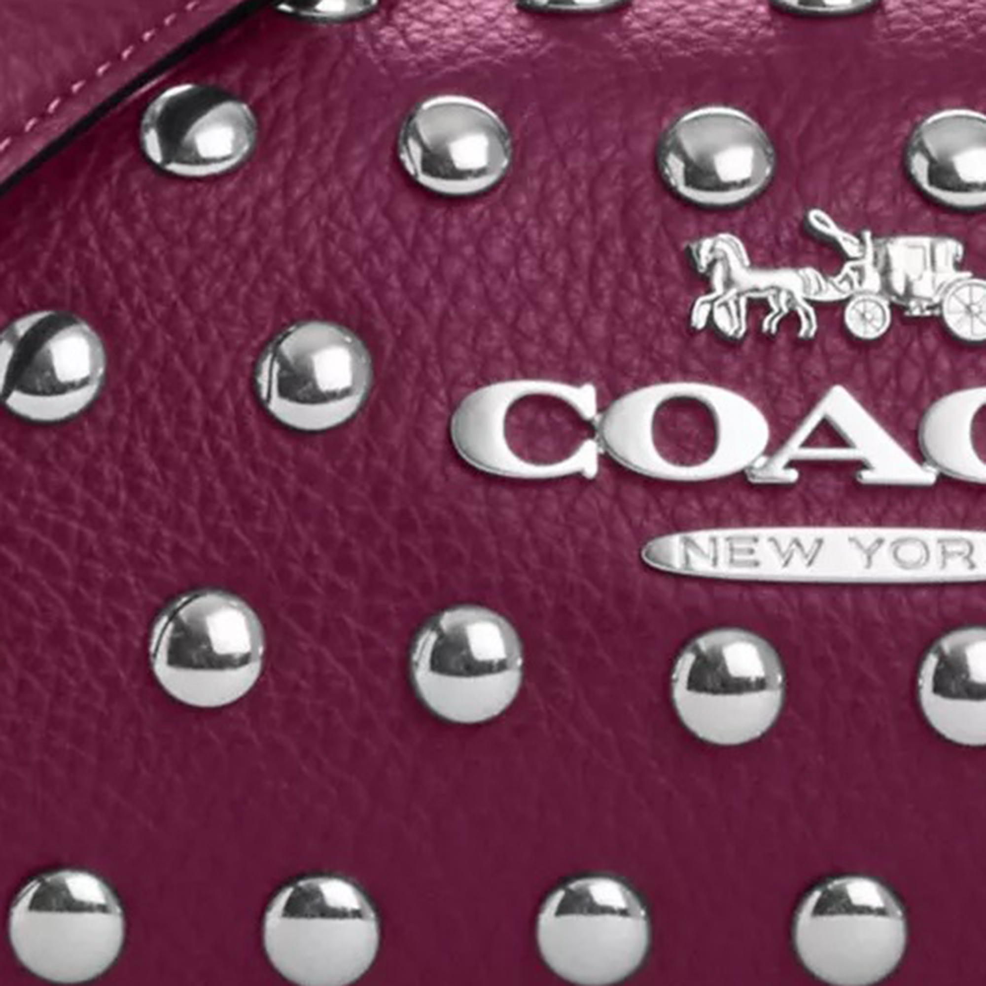 Coach  Purple Leather Charlotte Shoulder Bag