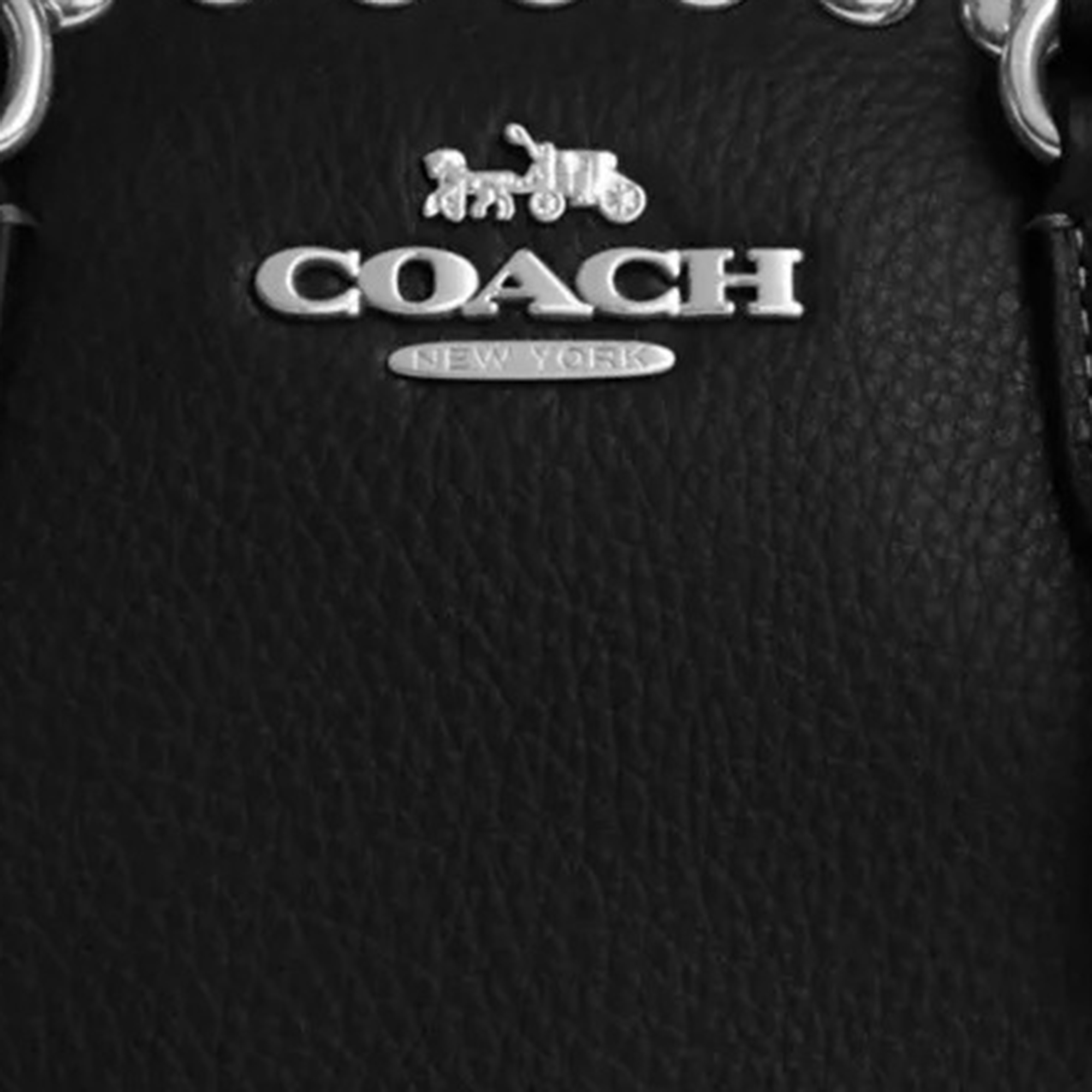 Coach Black Leather And Rivets Sydney Satchel Bag