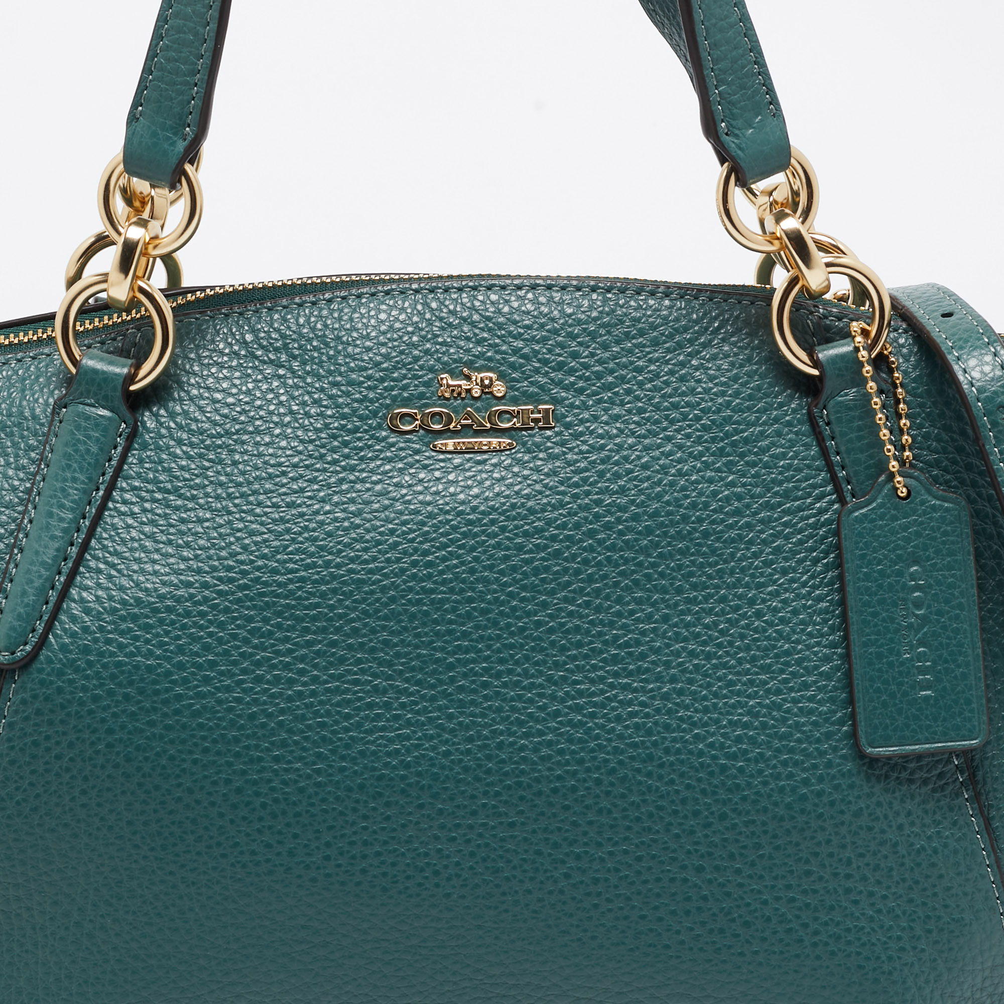 Coach Green Leather Small Kelsey Satchel