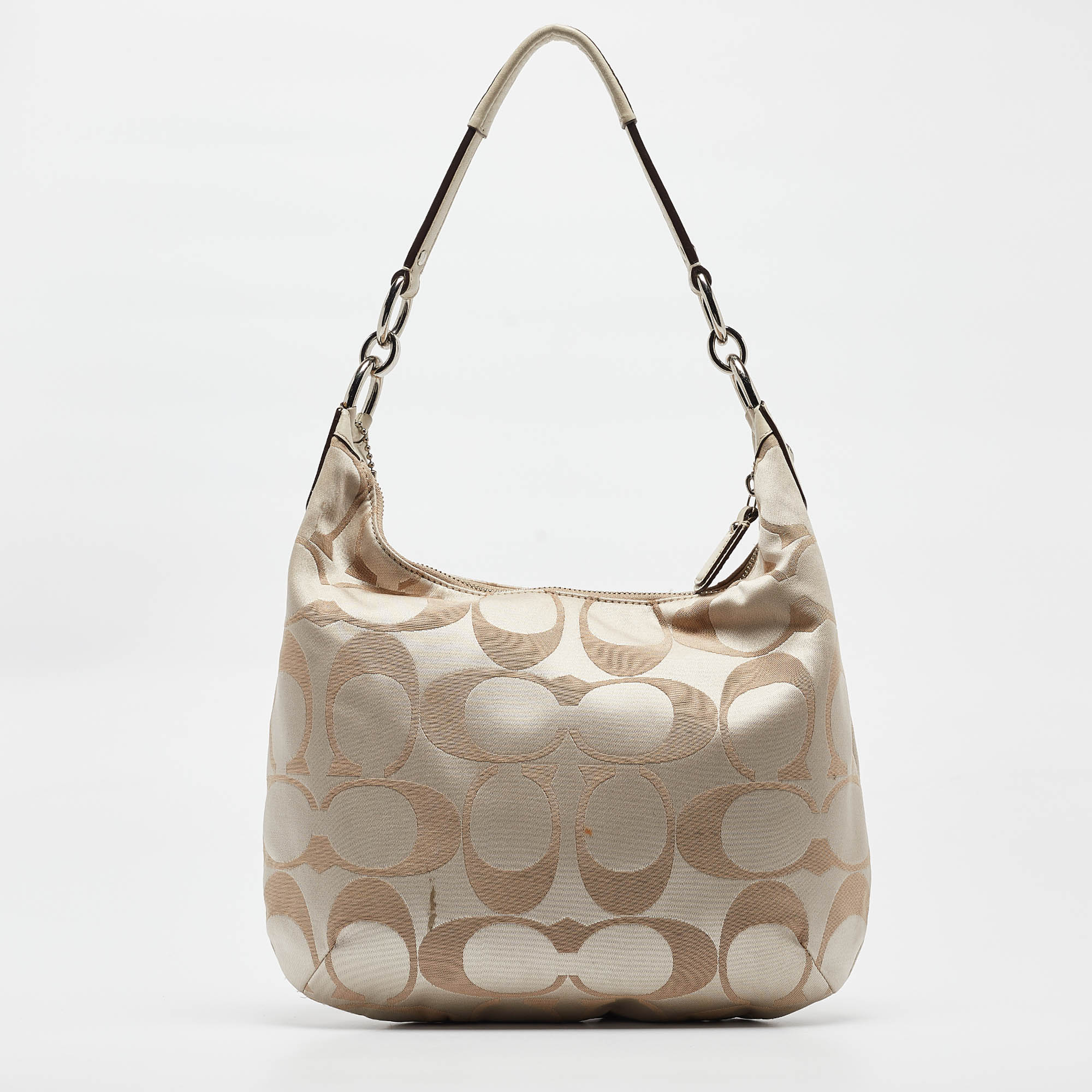 Coach Beige Signature Fabric Kristine Hobo