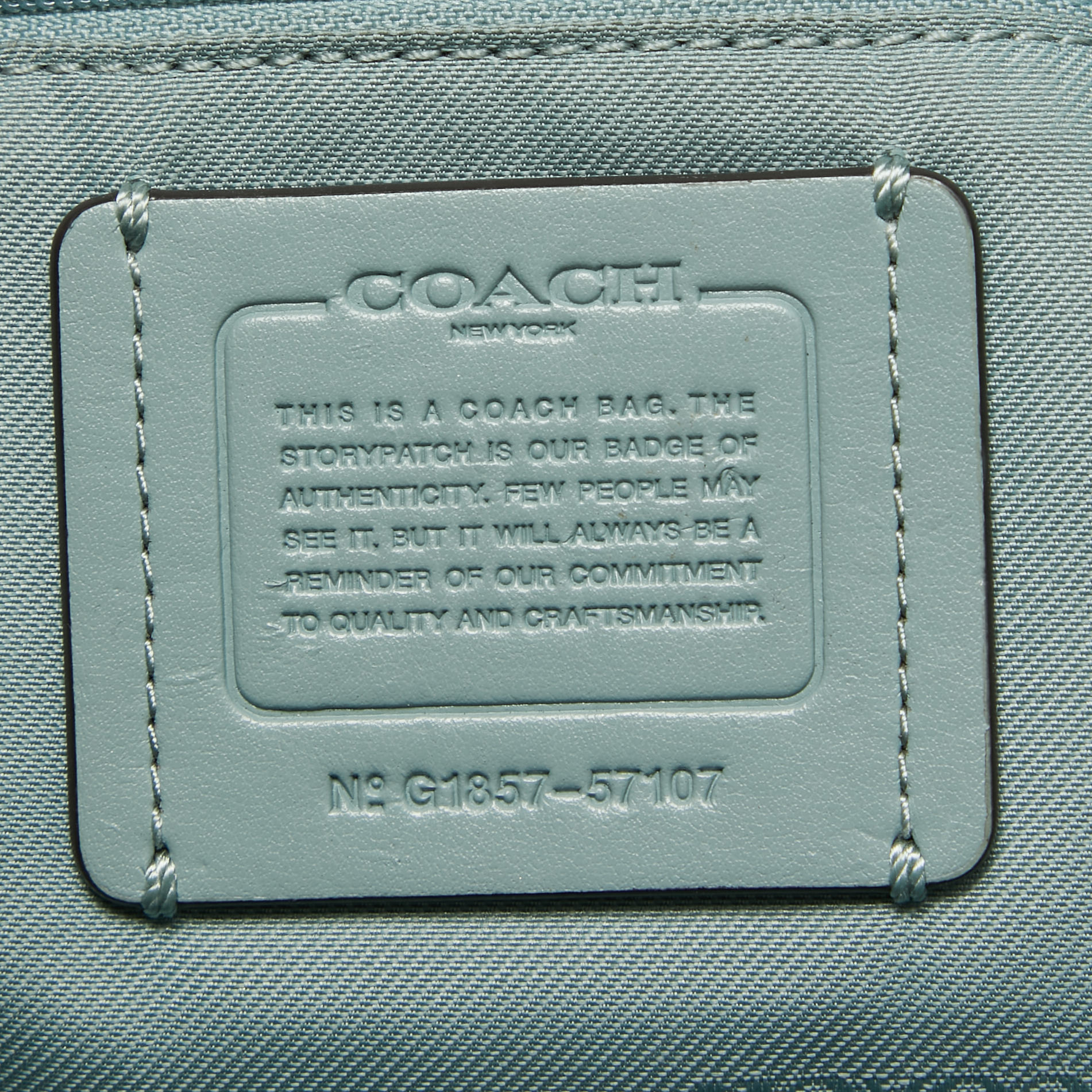 Coach Light Blue Leather Turnlock Chain Tote