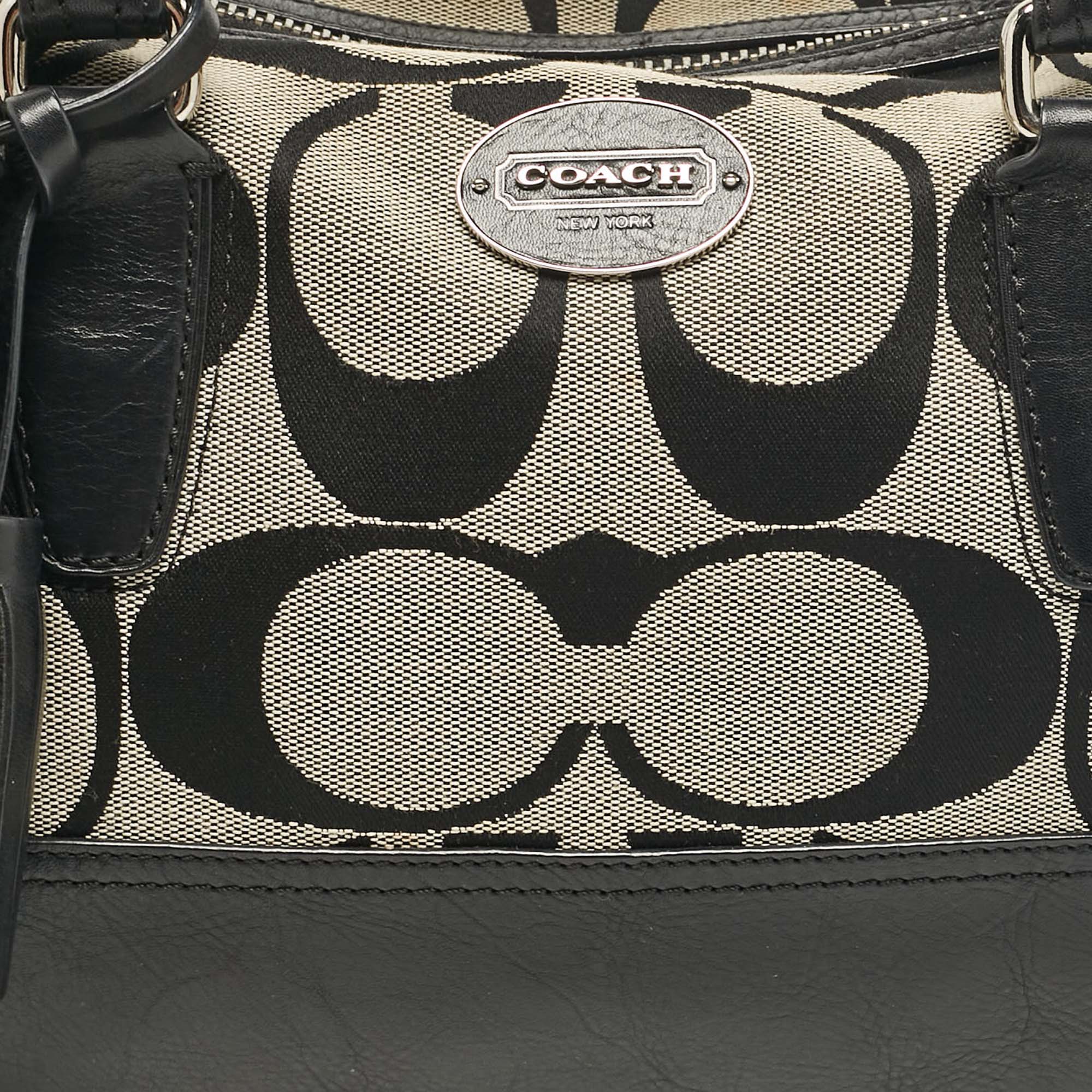 Coach Black Signature Canvas And Leather Legacy Haley Satchel