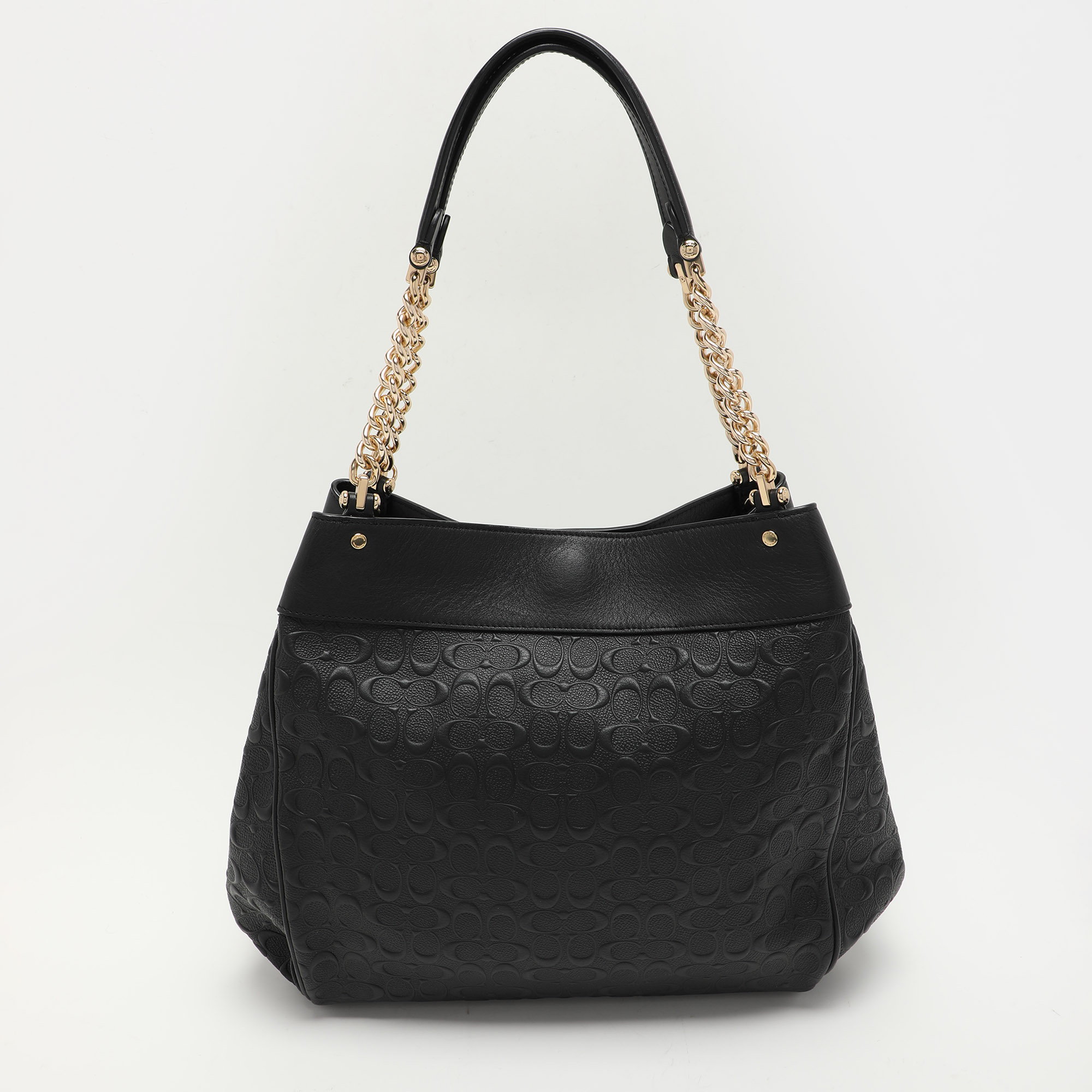 Coach Black Embossed Leather Lexy Shoulder Bag