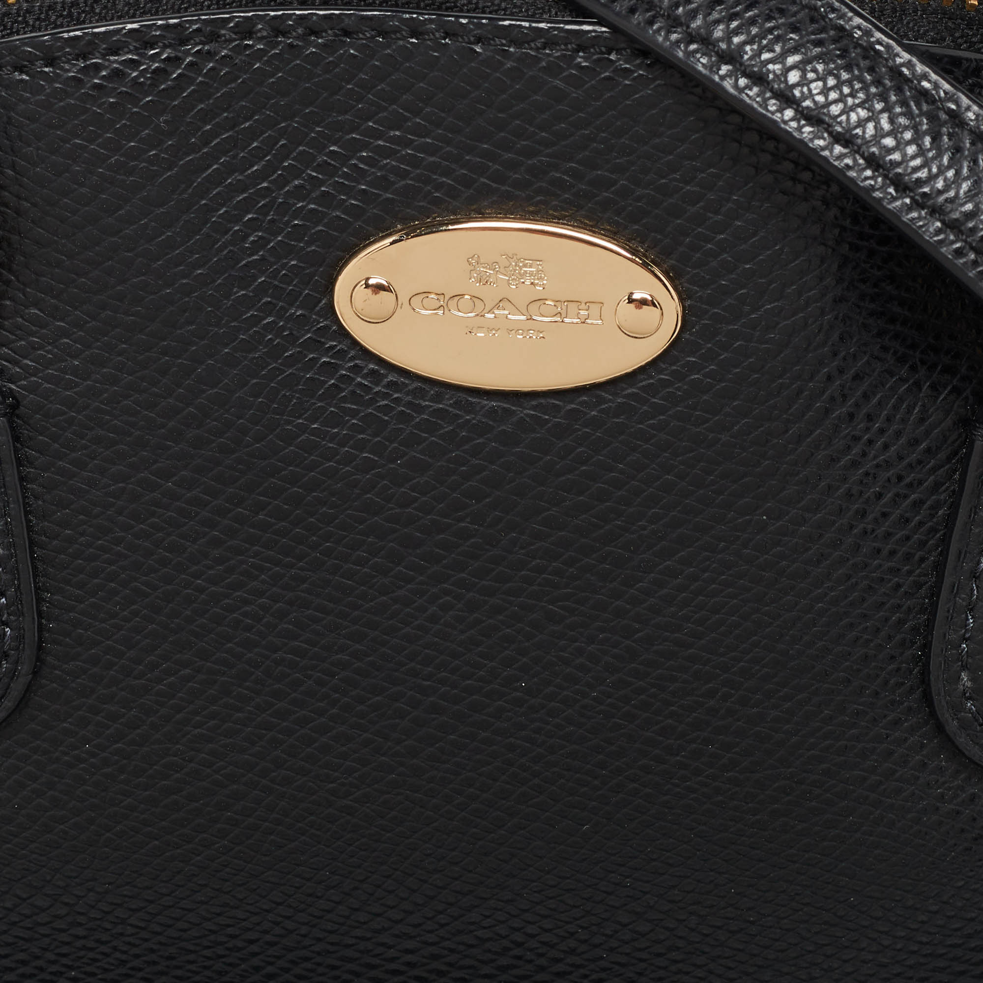 Coach Black Leather Cora Dome Satchel