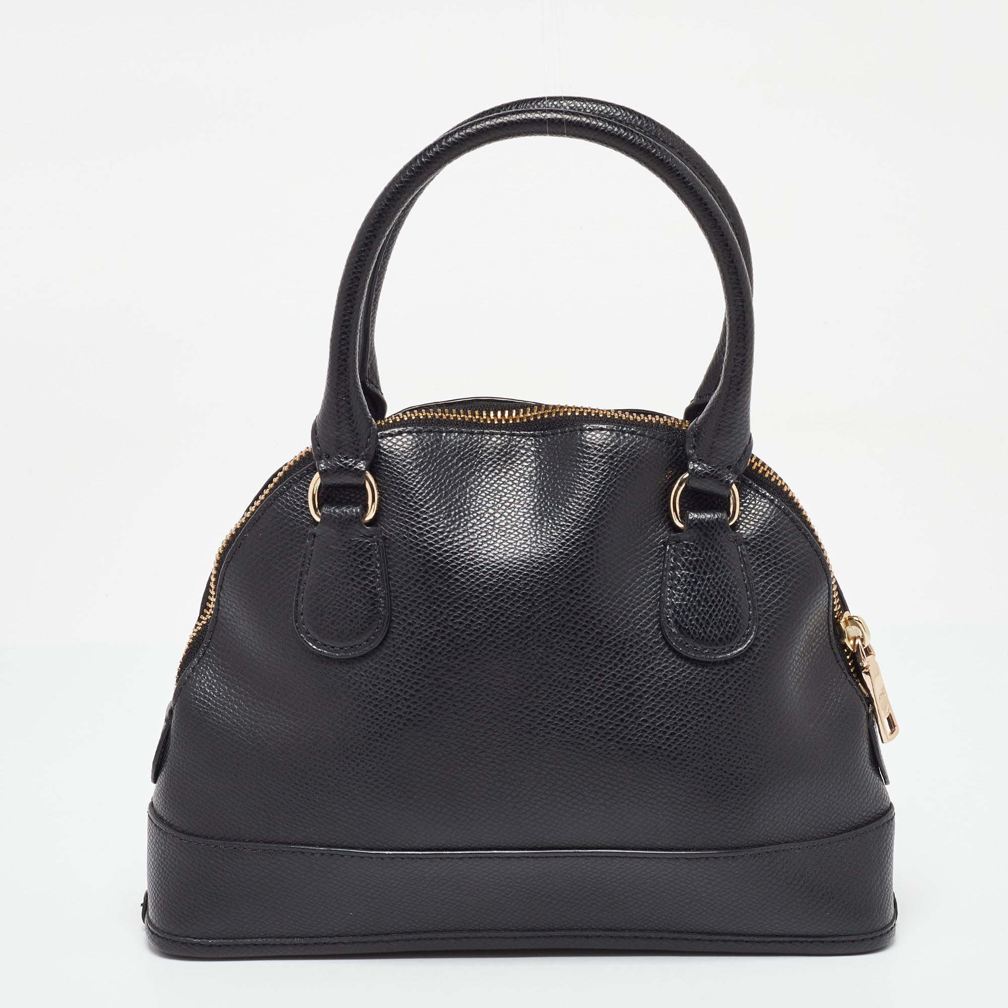 Coach Black Leather Cora Dome Satchel