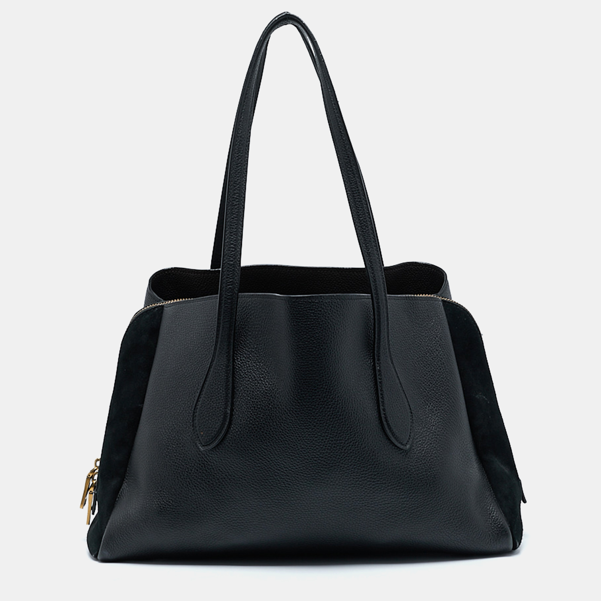 Coach Black Leather And Suede Lora Carryall Satchel