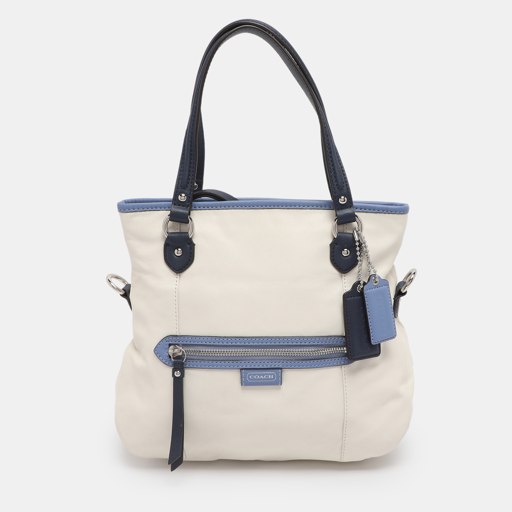 Coach White/Blue Leather Daisy Spectator Mia Satchel
Coach White/Blue Leather Daisy Spectator Mia Satchel