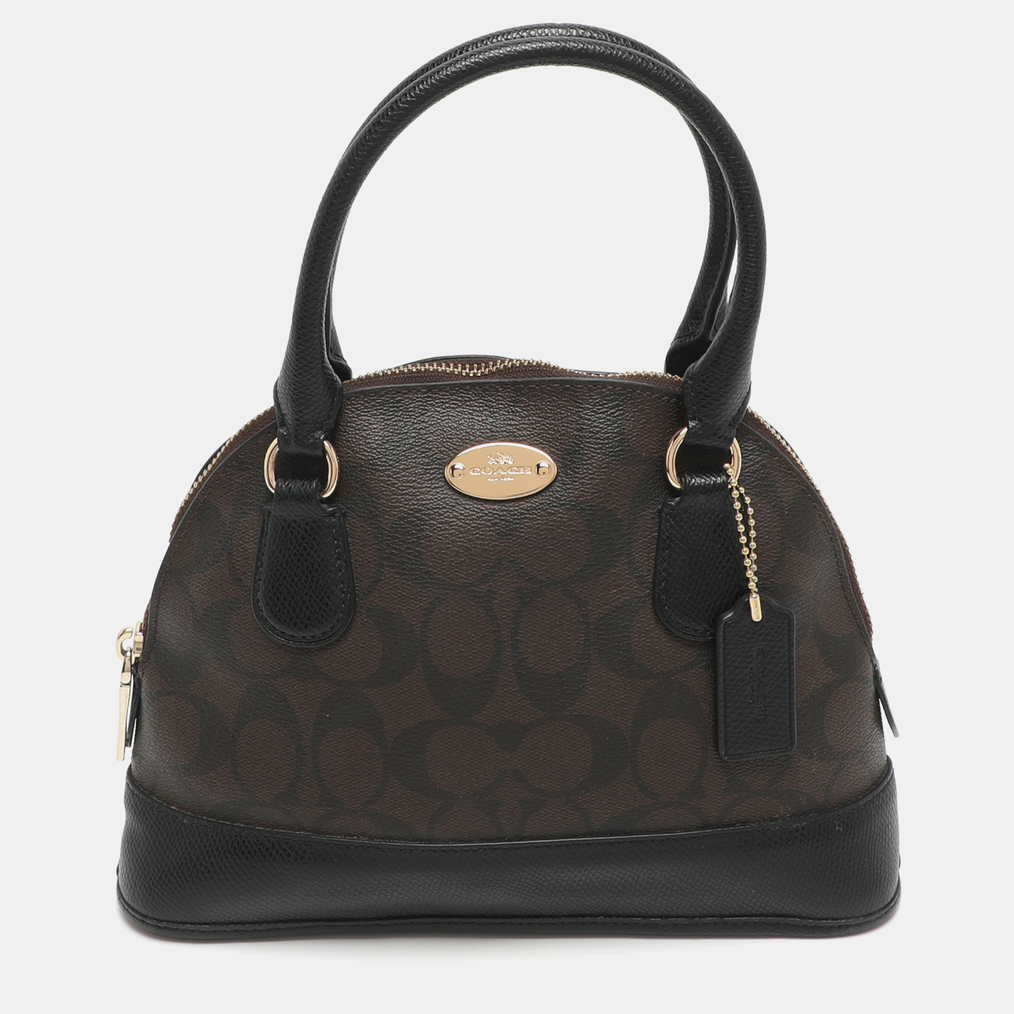 Coach Cora Dome Brown Signature Coated Canvas and Leather Satchel
Coach Cora Dome Brown Signature Coated Canvas and Leather Satchel