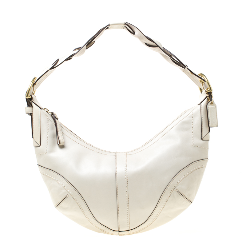 cream leather hobo bag