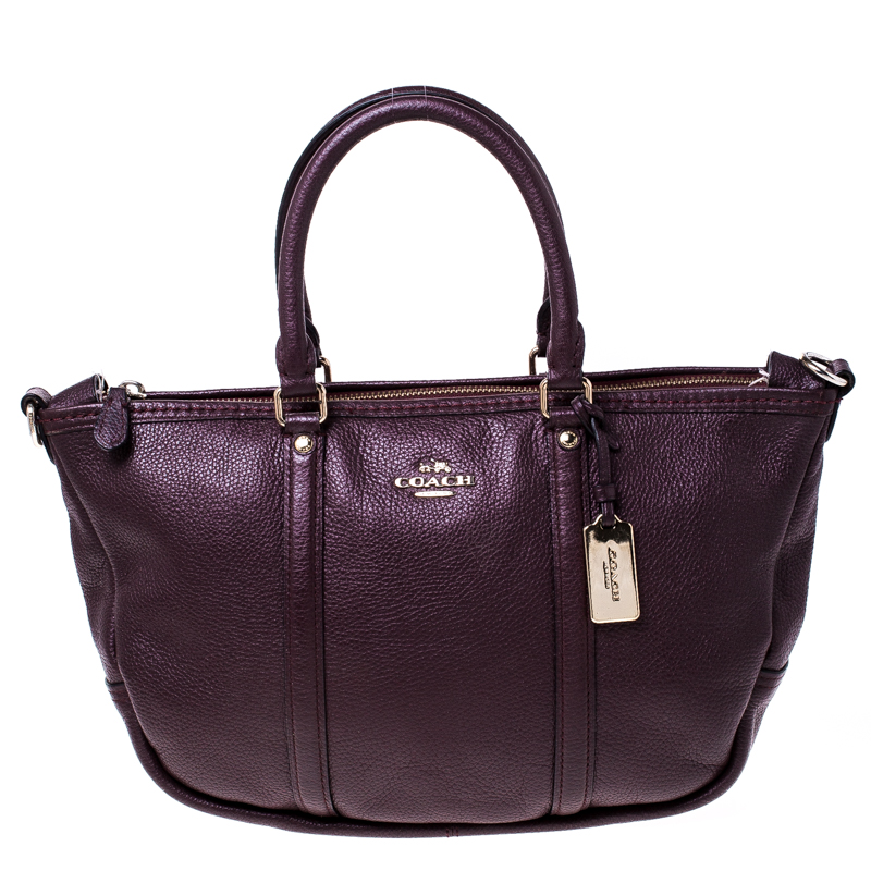 Image of Coach Burgundy Leather Central Satchel