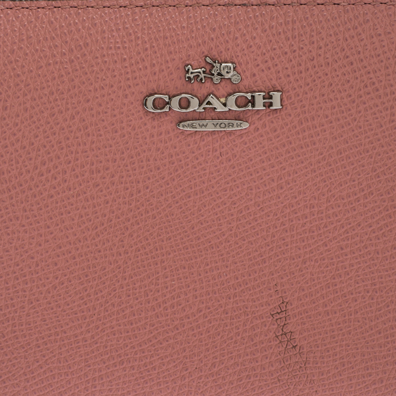 Coach Pink Leather Zip Around Wallet