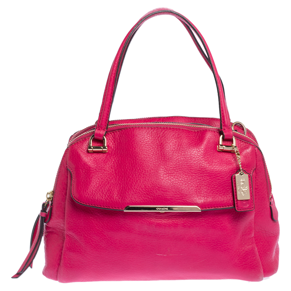 Image of Coach Fuchsia Leather Madison Georgie Satchel