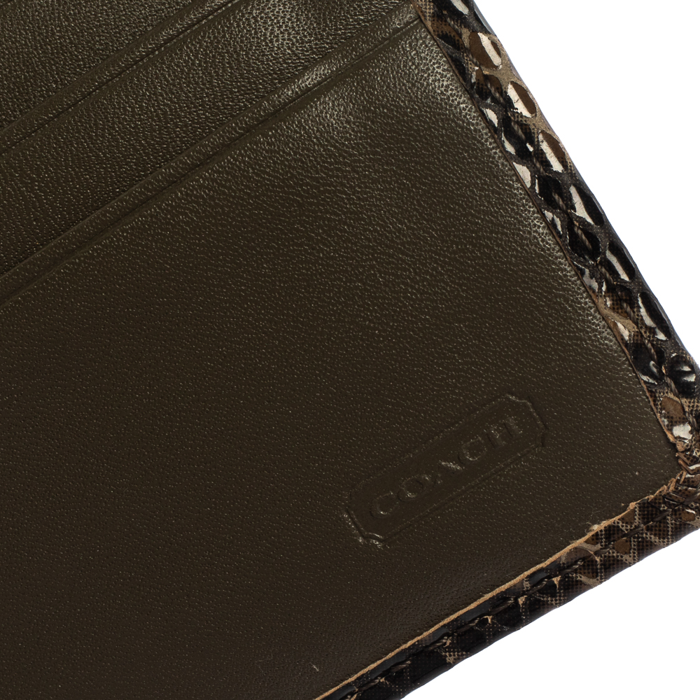 Coach Brown/Black Python Embossed Leather Soho Continental Wallet