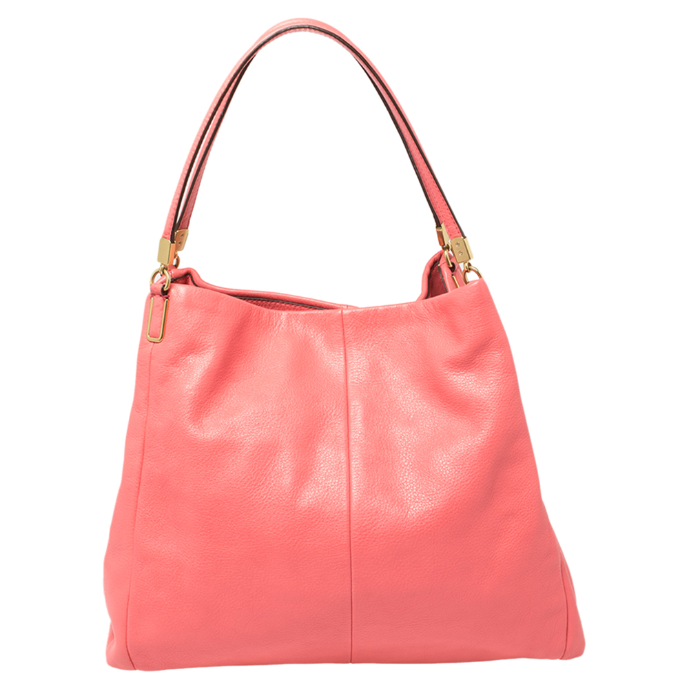 Coach Pink Leather Edie Shoulder Bag