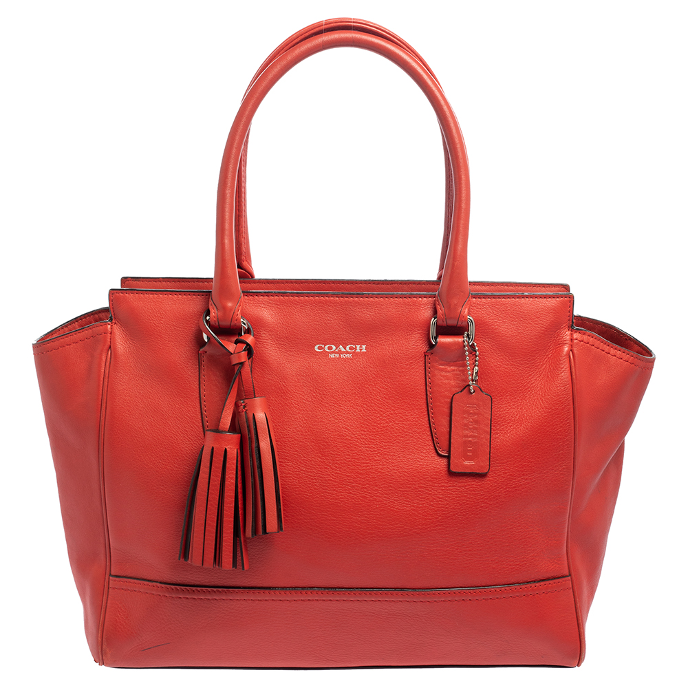 Coach Red Leather Candace Caryall Tote