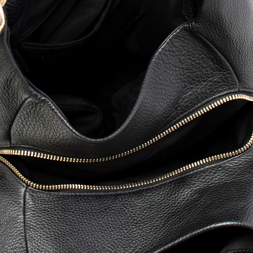 Coach Black Leather Edie Shoulder Bag