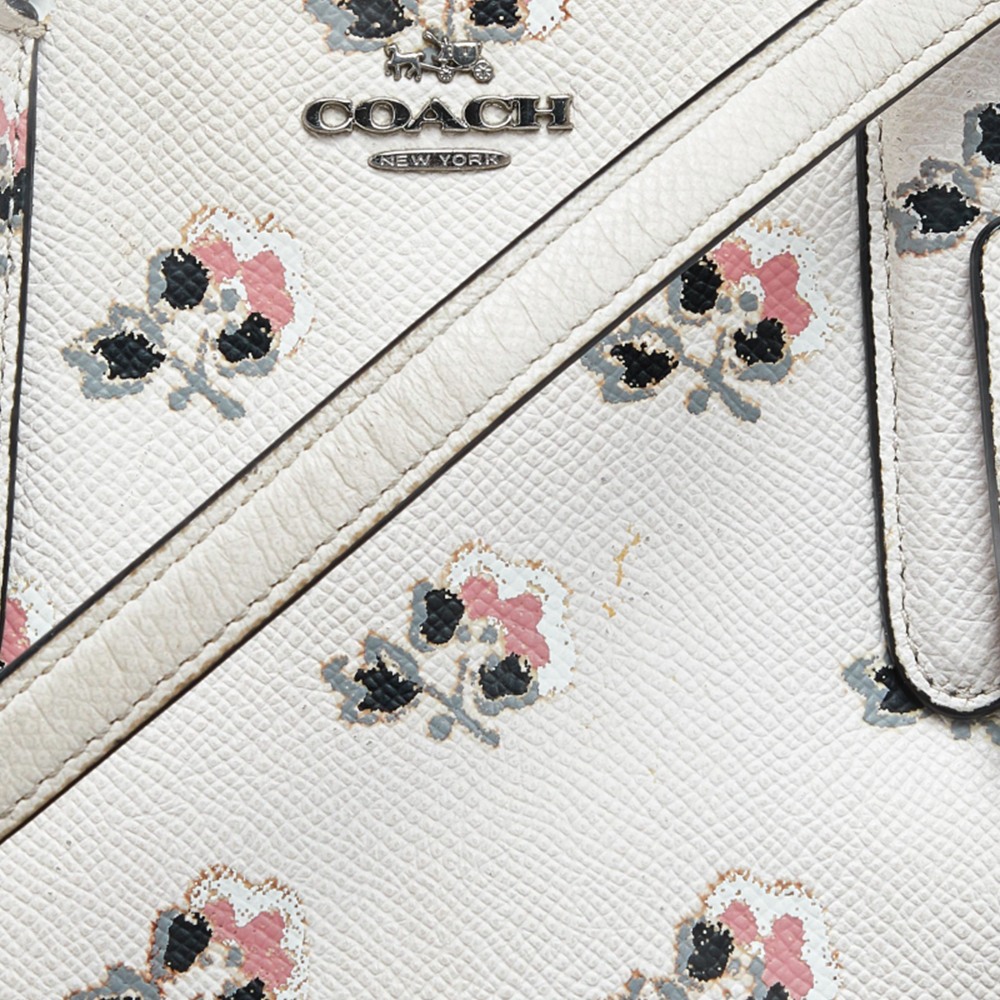 Coach Cream Floral Printed Leather Crosby Tote