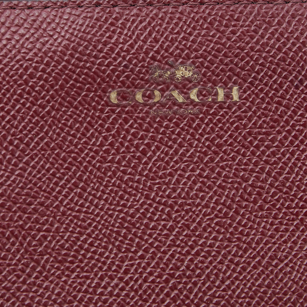Coach Burgundy Leather Card Case Wristlet