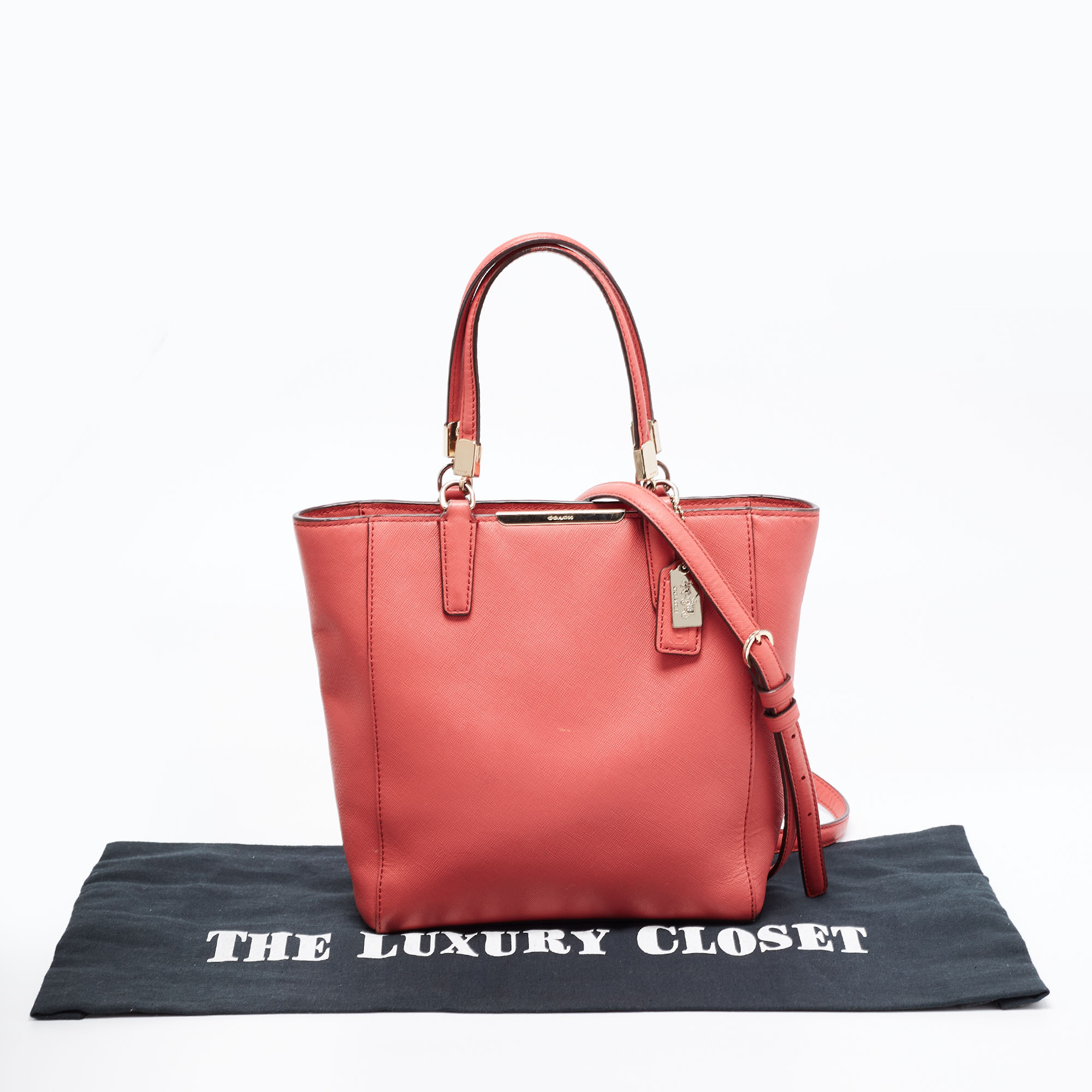 Coach Red Leather Zip Tote