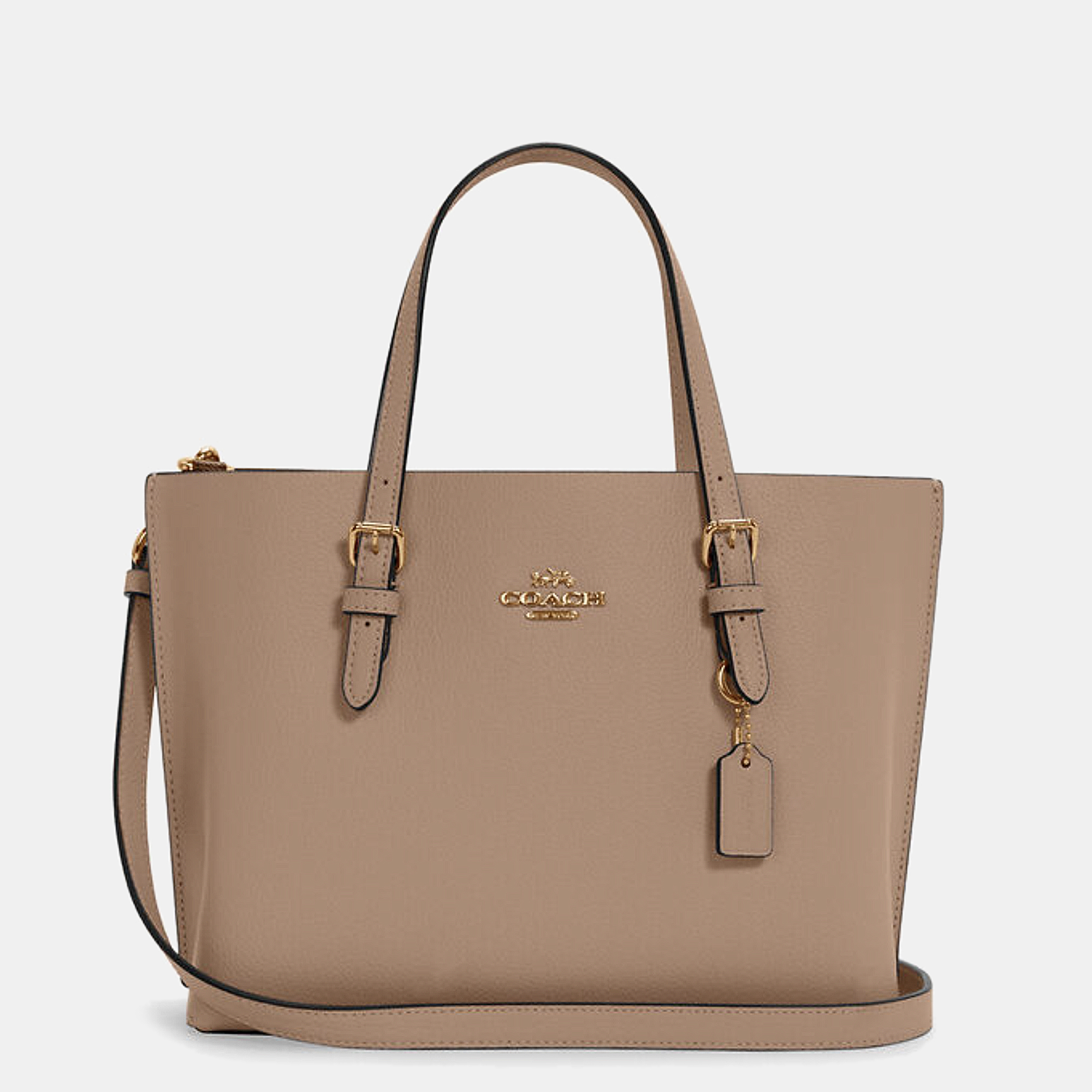 Coach Beige Leather Mollie 25 Tote