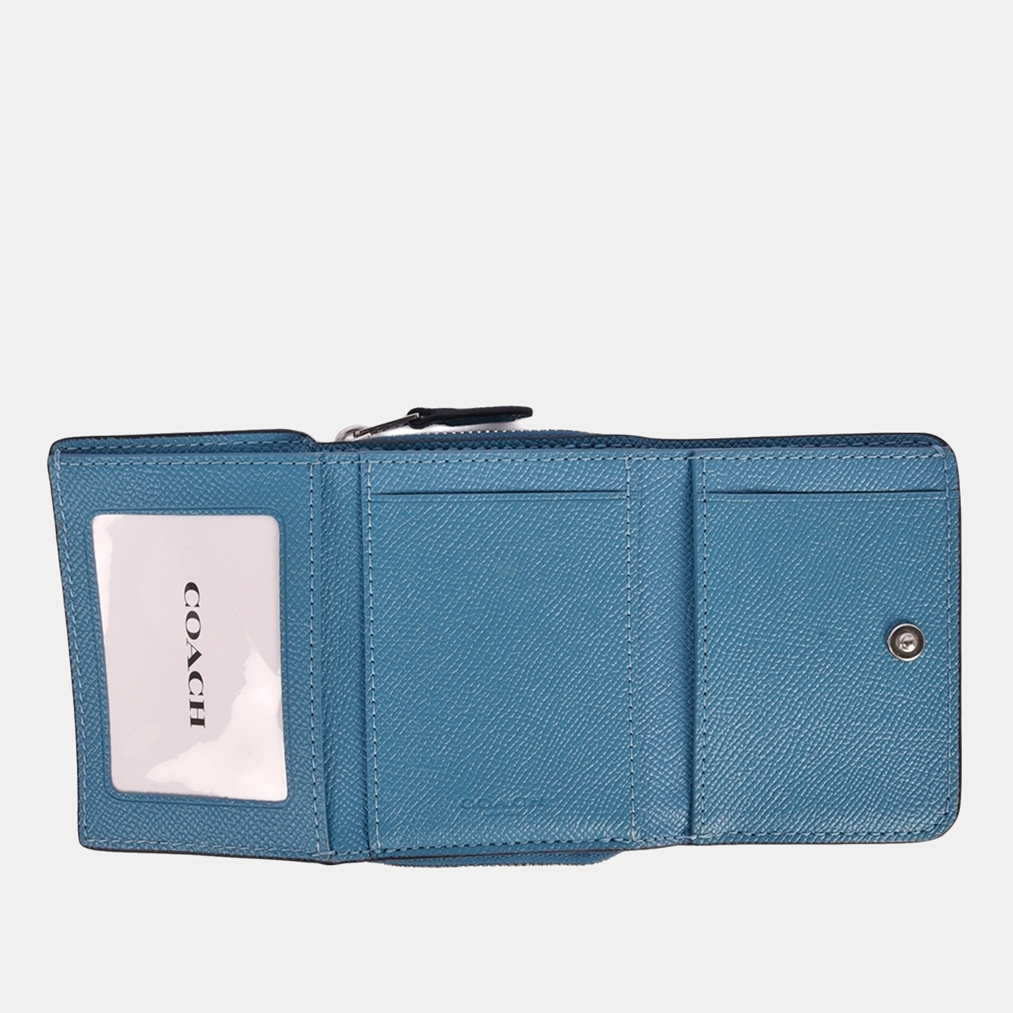 Coach Blue Leather Trifold Wallet