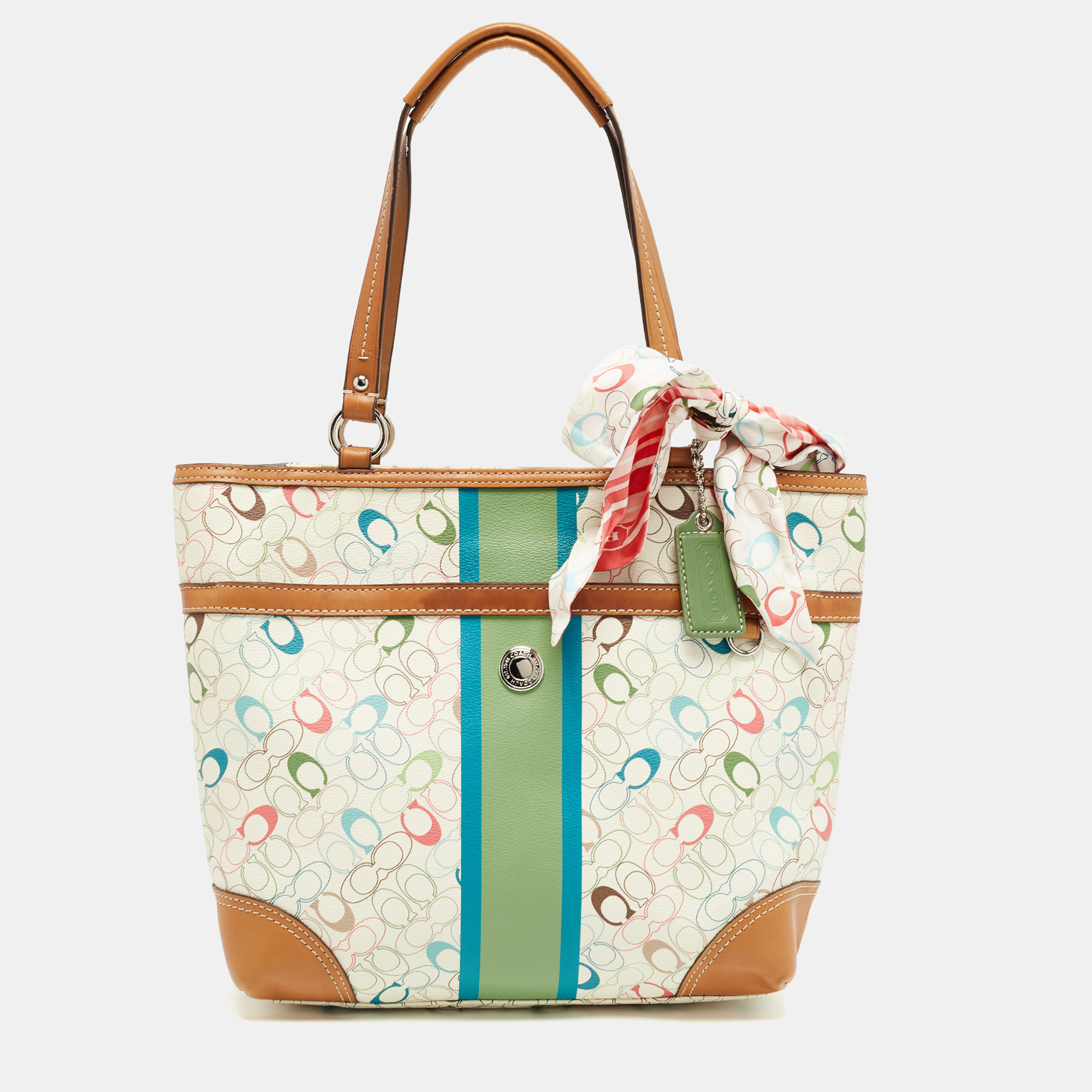 Multicolor Signature Coated Canvas And Leather Chelsea Heritage Stripe