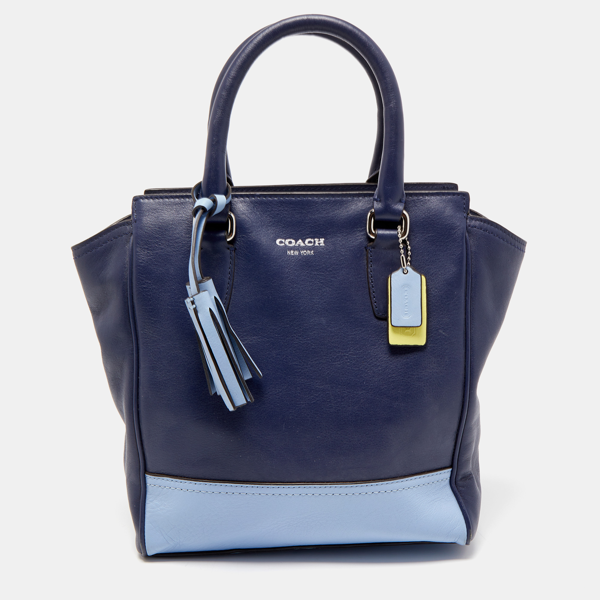 Coach Two Tone Blue Leather Tanner Legacy Tote