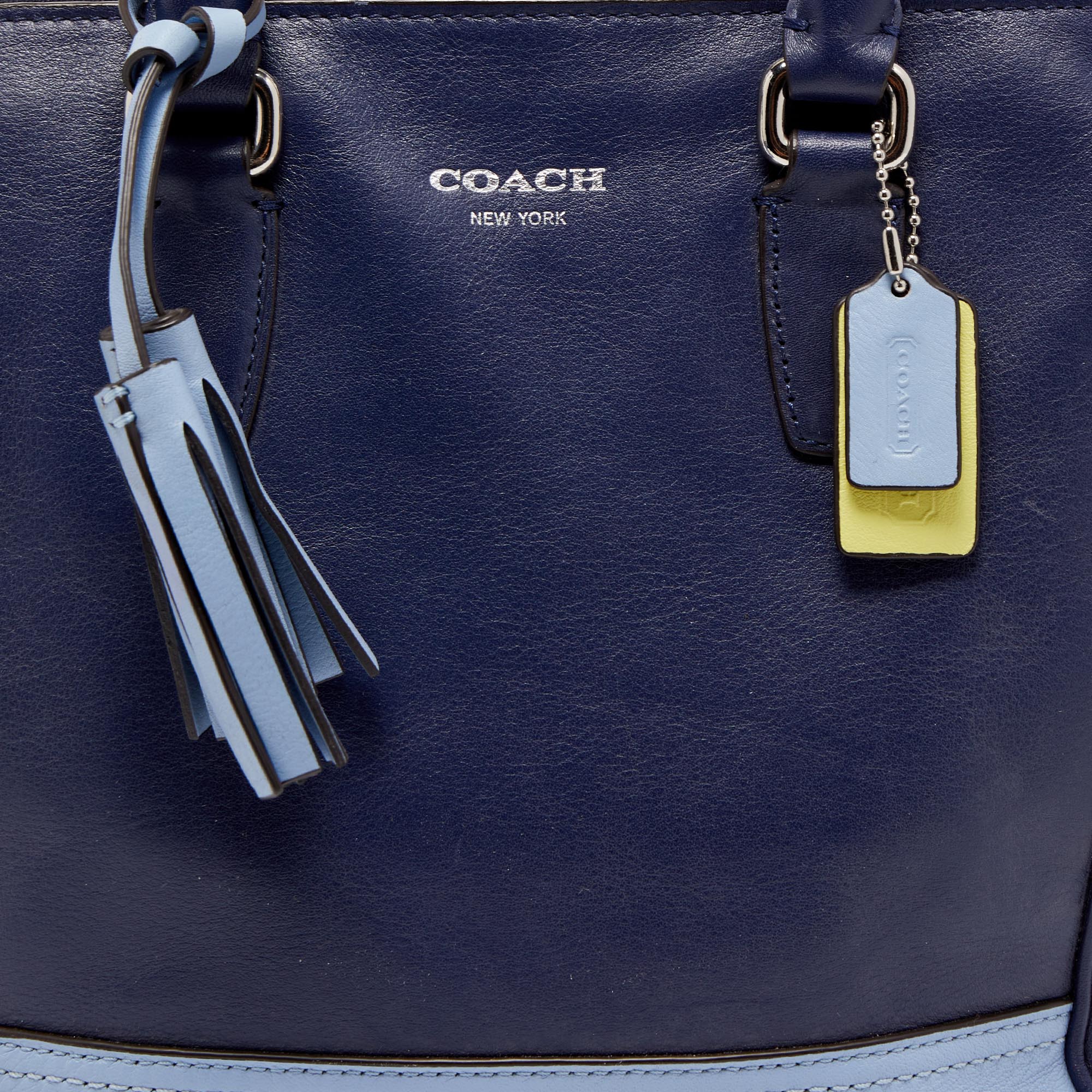 Coach Two Tone Blue Leather Tanner Legacy Tote