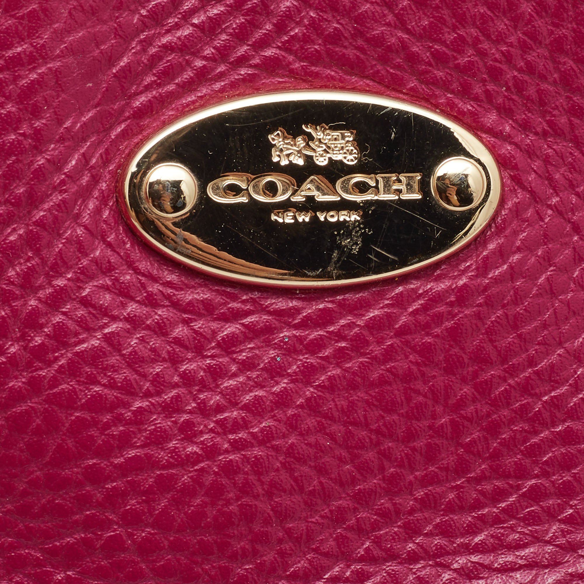 Coach Fuchsia Leather Camera Crossbody Bag