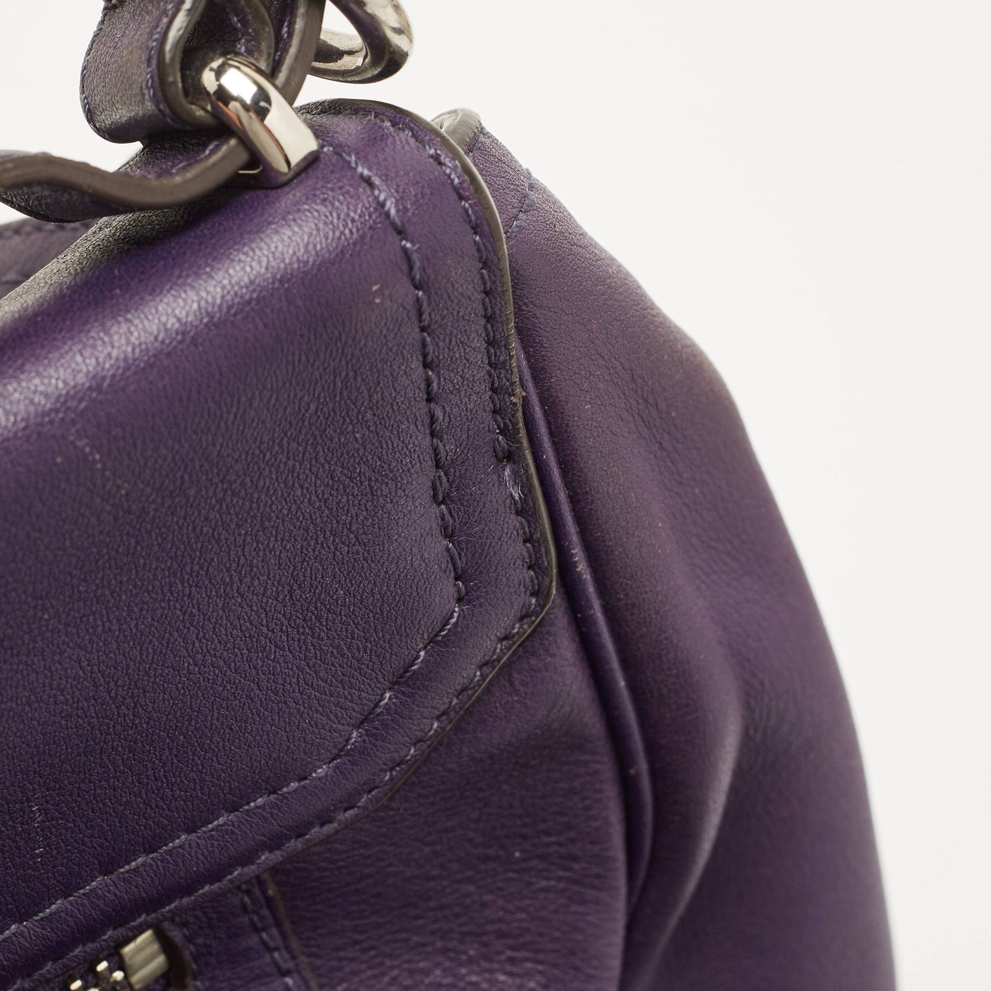 Coach Purple Leather Romy Top Handle Bag