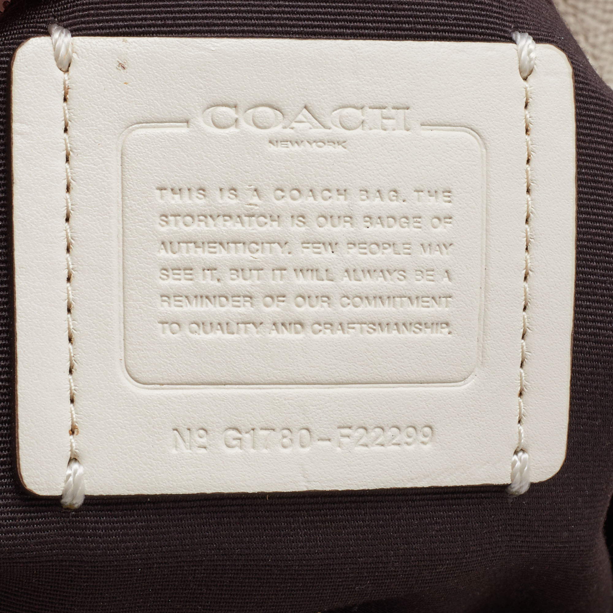 Coach Ivory Leather Stardust Studs City Zip Tote