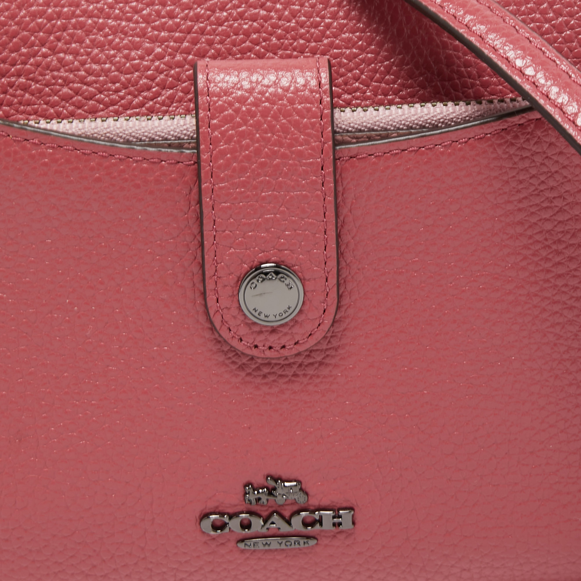 Coach Two Tone Pink Leather Noa Pop Up Crossbody Bag