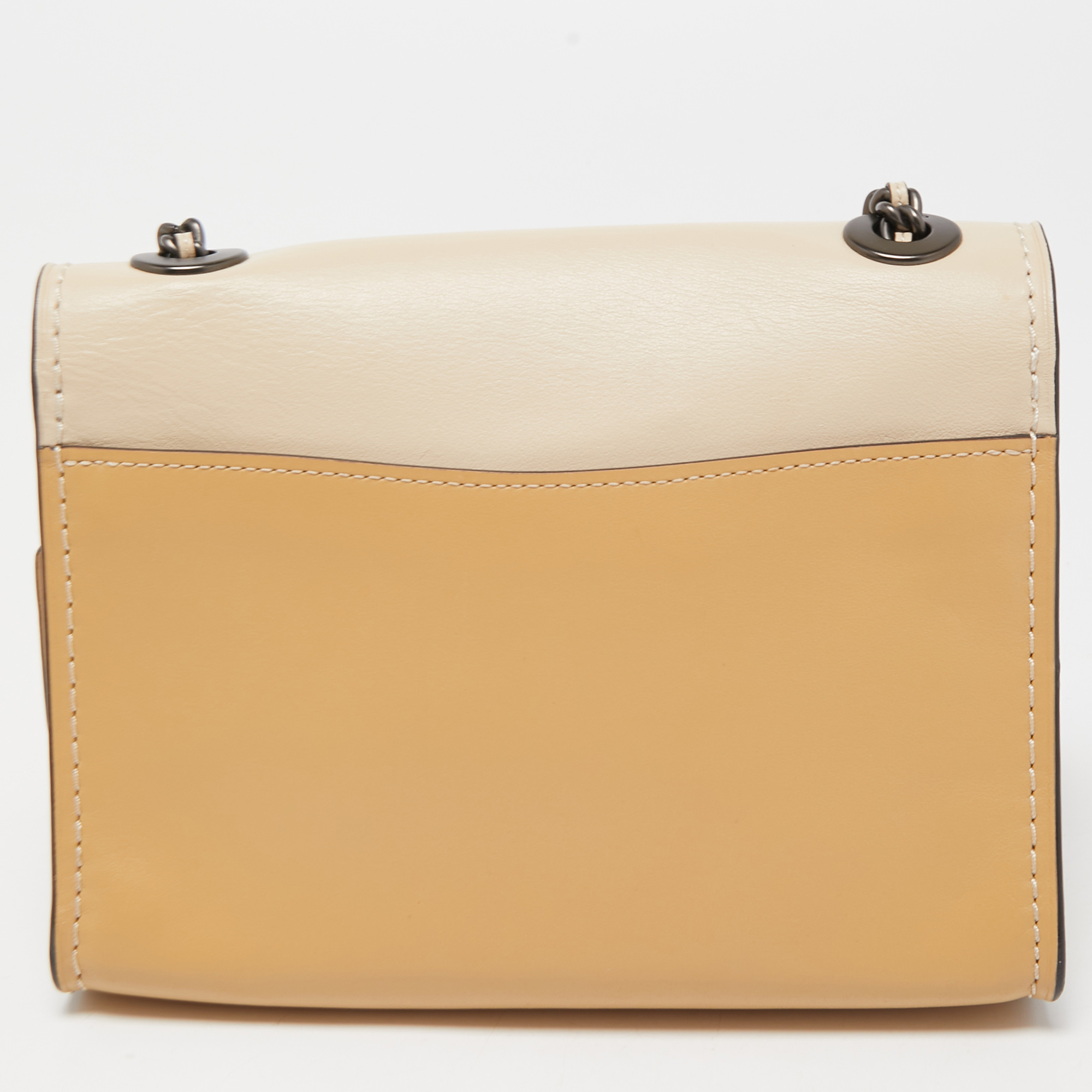 Coach Two Tone Beige Leather Parker Crossbody Bag