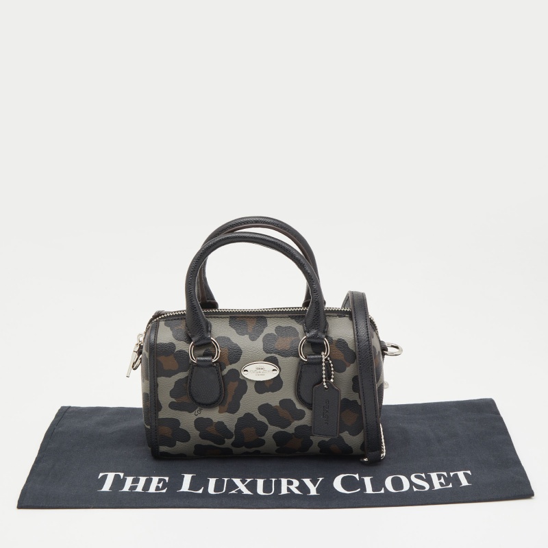 Coach Multicolor Leopard Print Coated Canvas And Leather Baby Bennett Bag