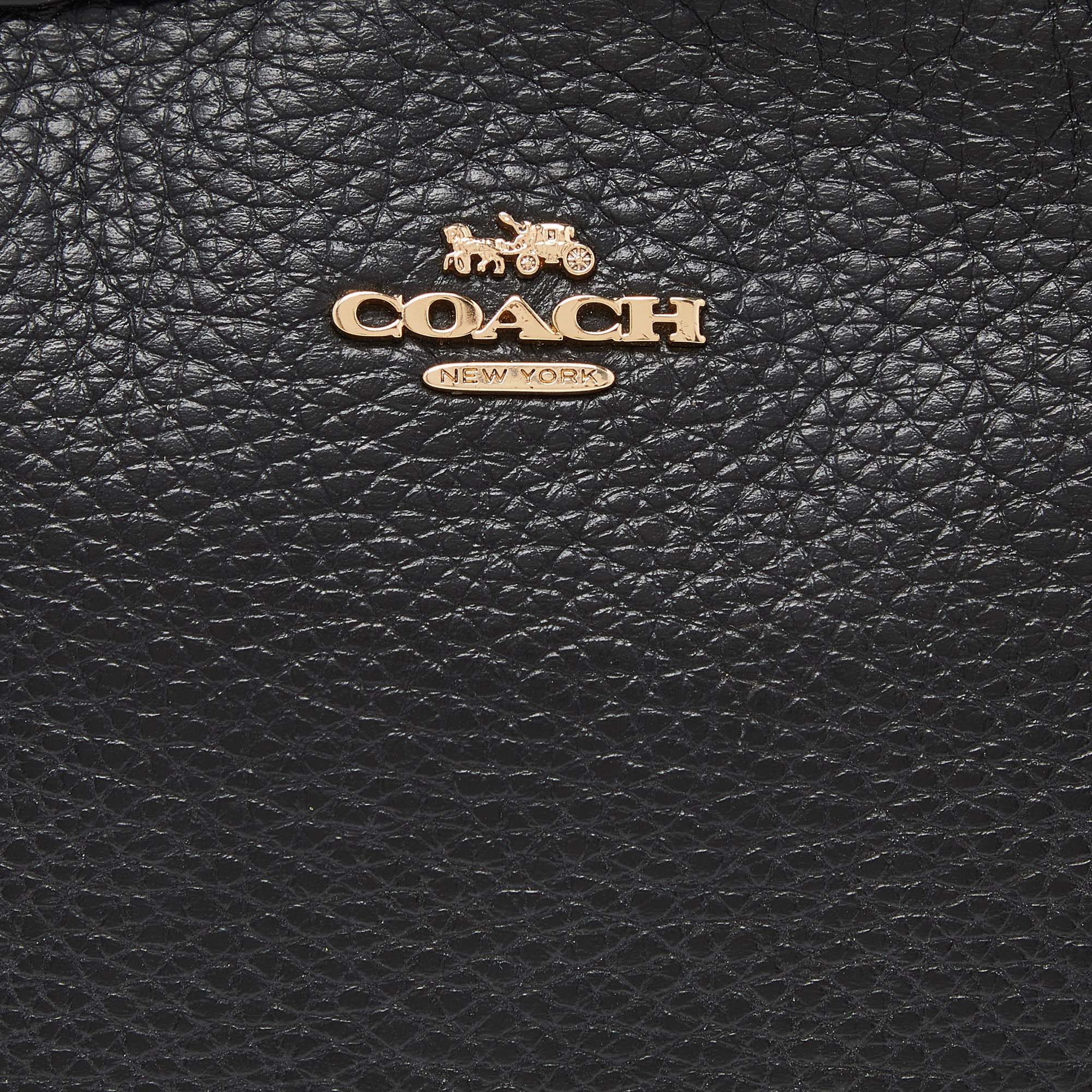 Coach Black Leather Dome Crossbody Bag