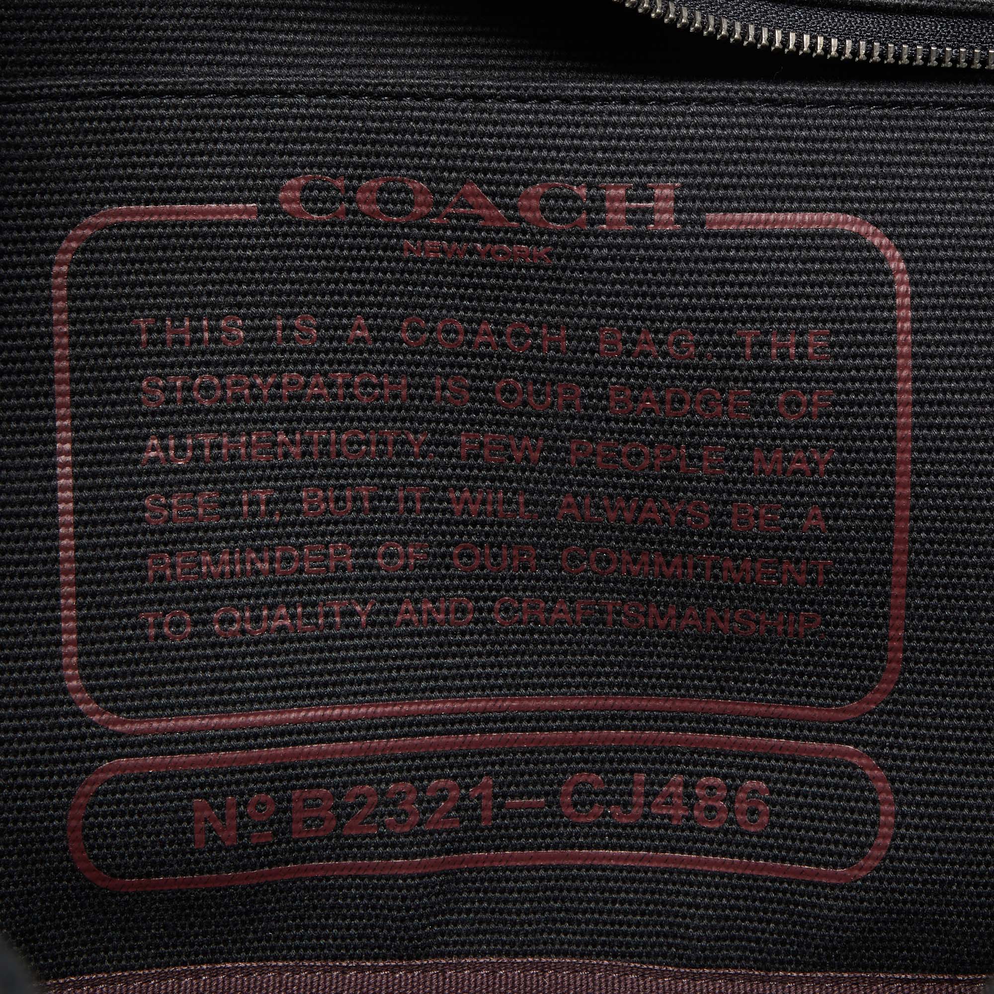 Coach Black/Burgundy Canvas And Leather 38 Tote