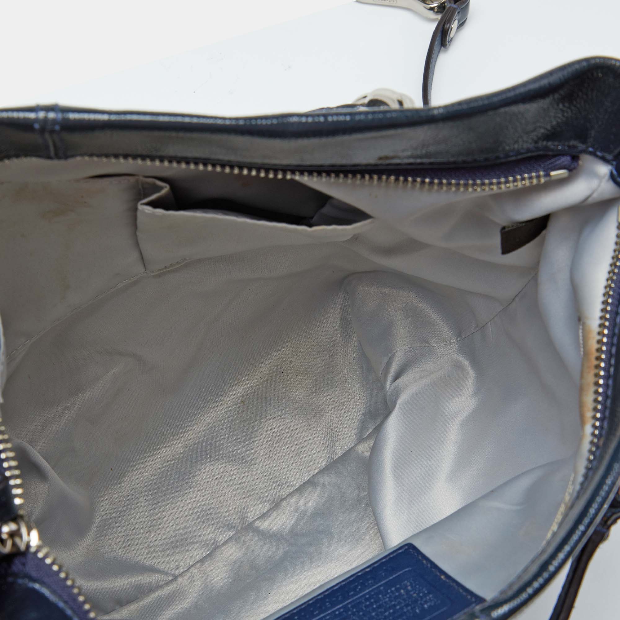 Coach Blue Patent Leather Brooke Hobo