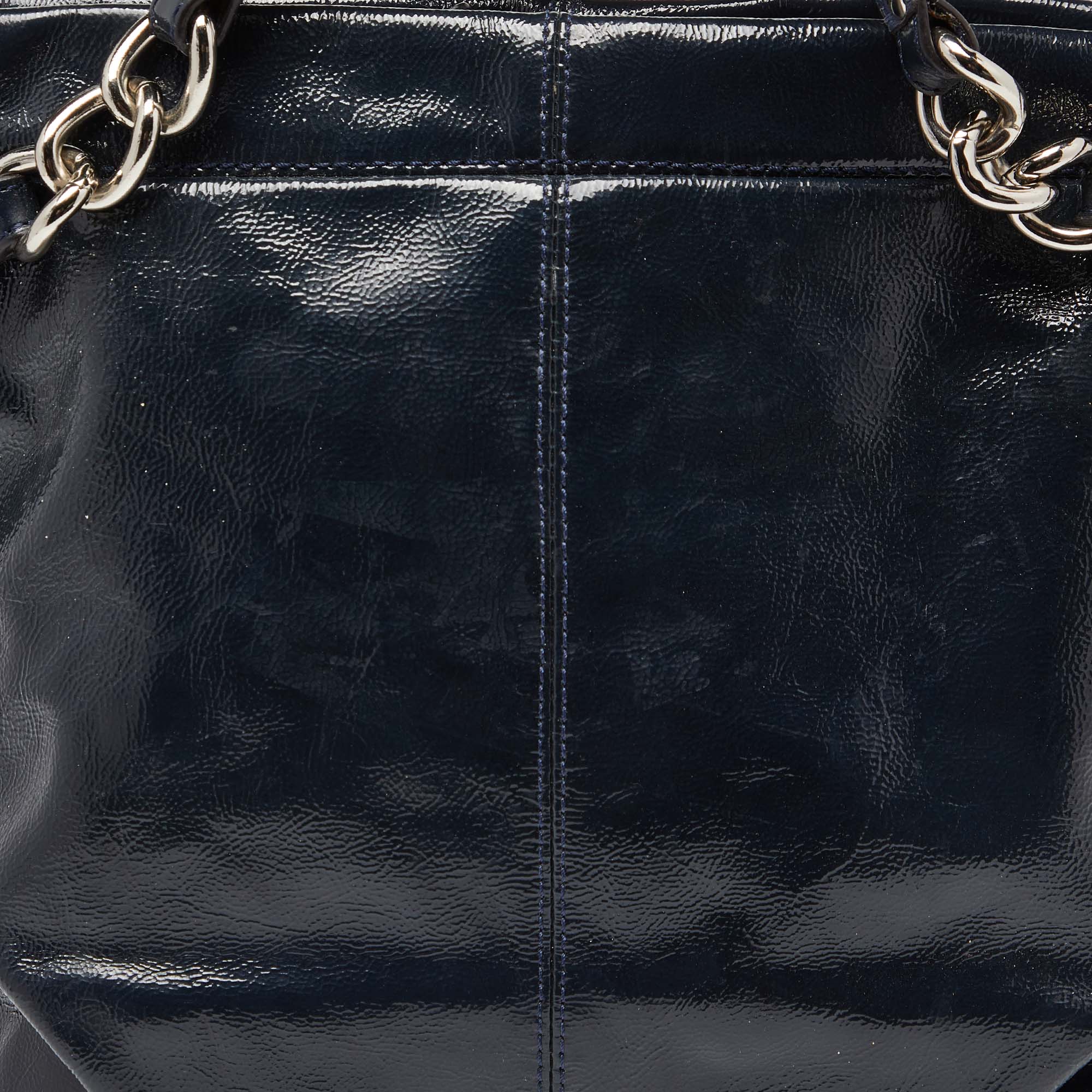 Coach Blue Patent Leather Brooke Hobo