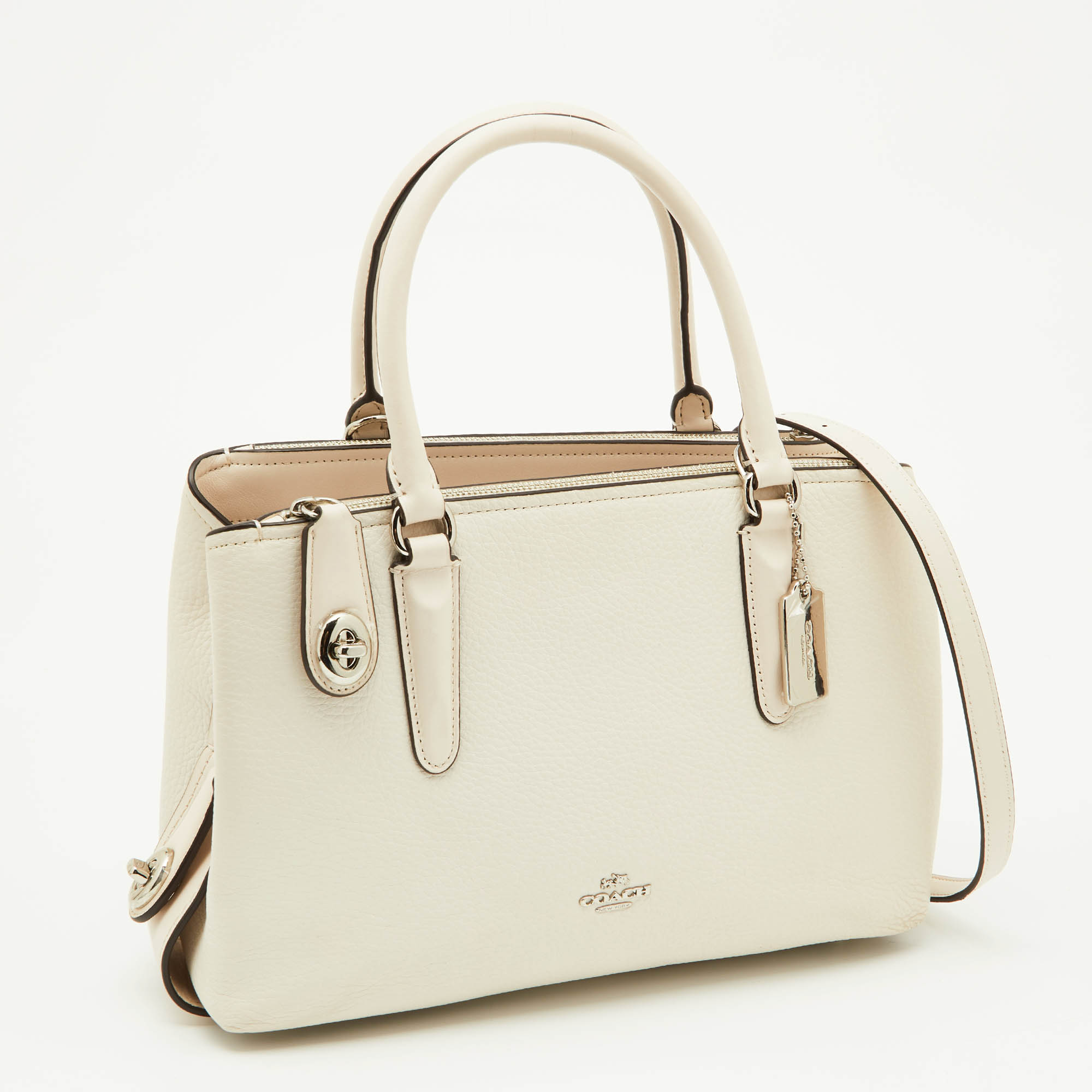 Coach Off White Leather Brooklyn Carryall 28 Tote