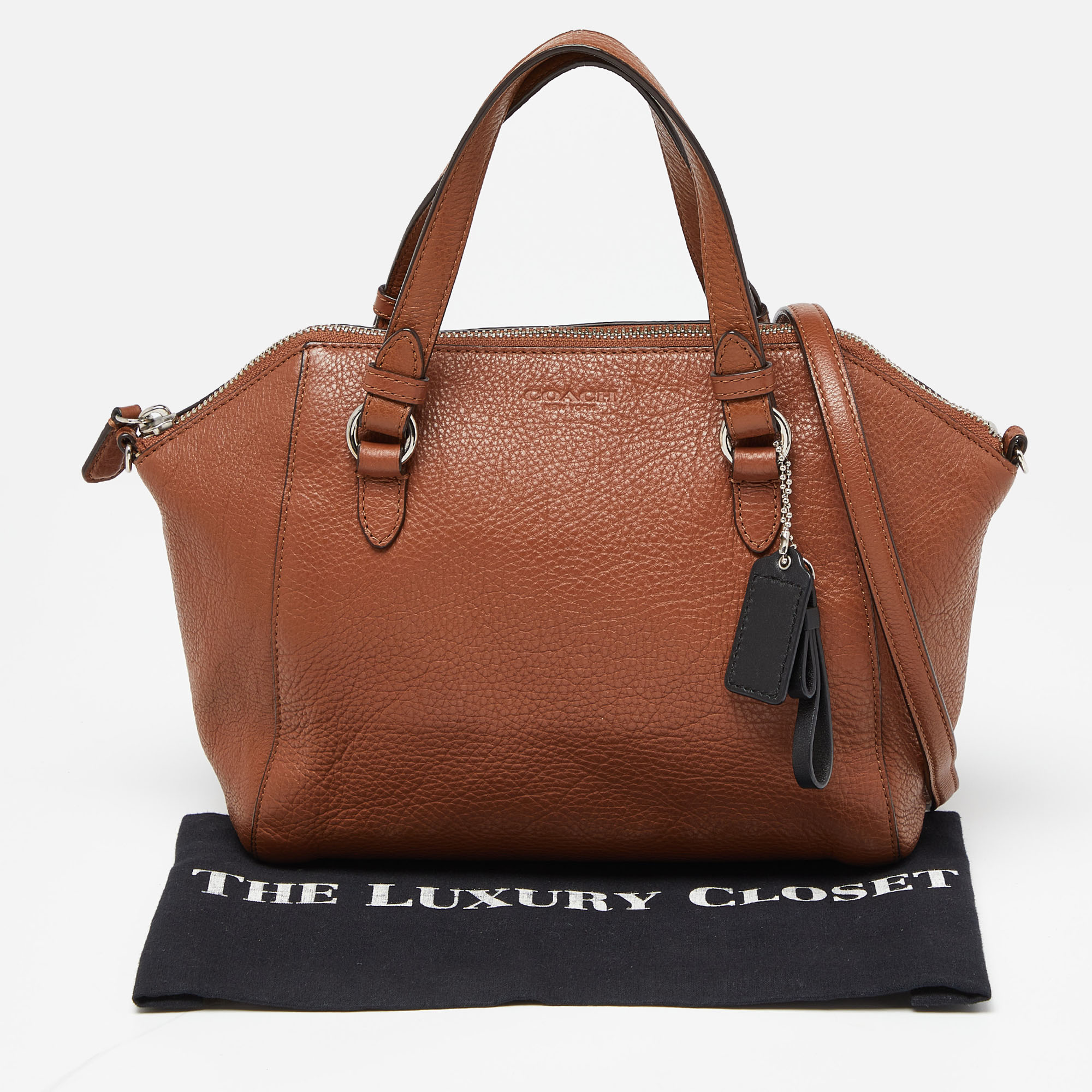 Coach Brown Leather Zip Carryall Satchel