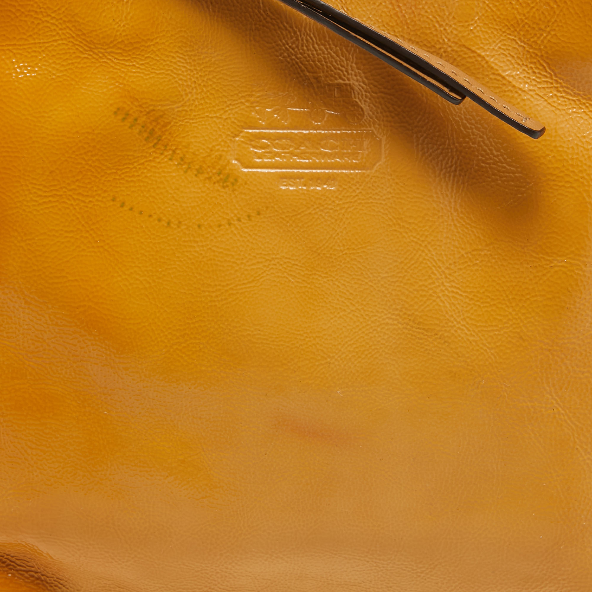 Coach Yellow Patent Leather Mini Logo Hobo