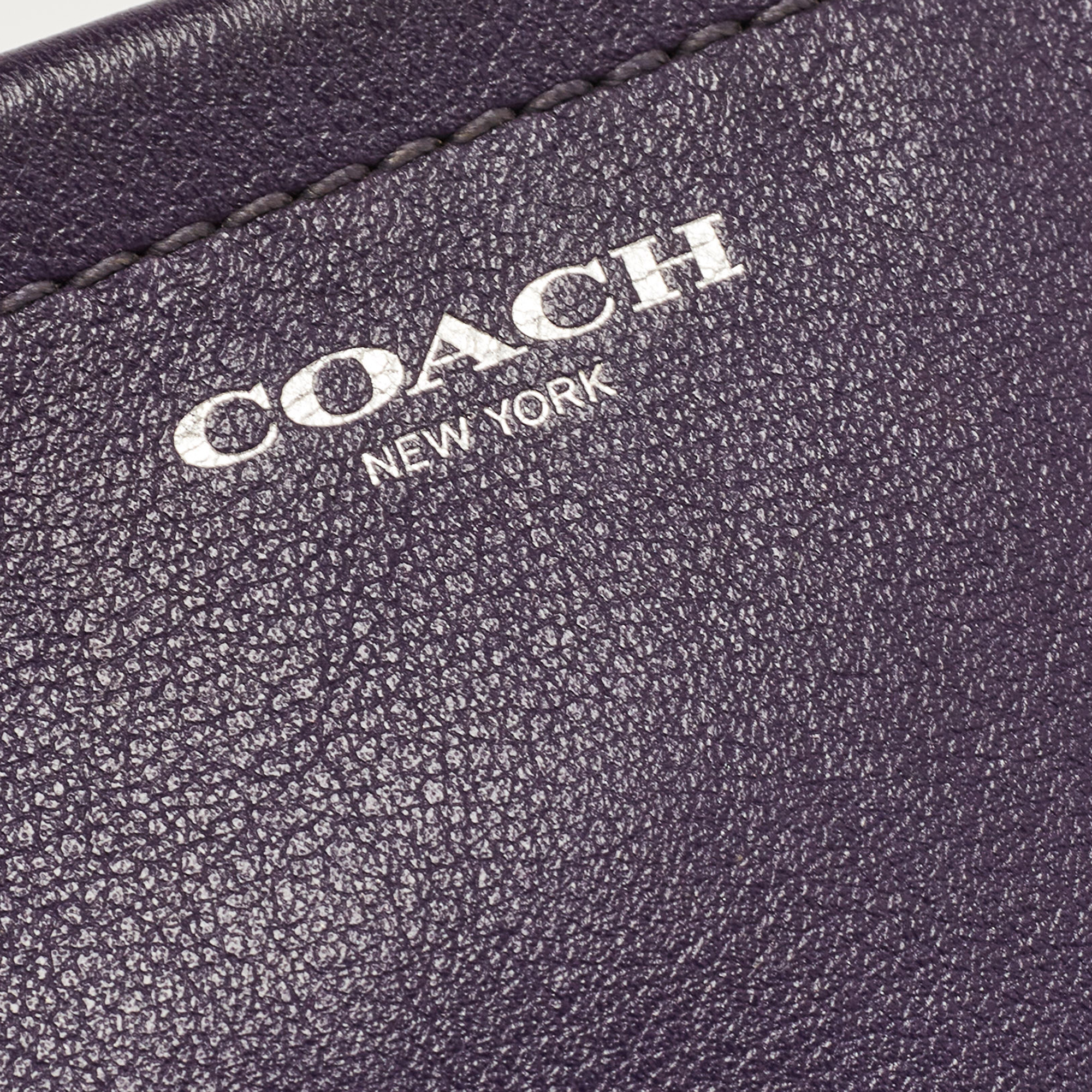 Coach Purple Leather Wristlet Clutch