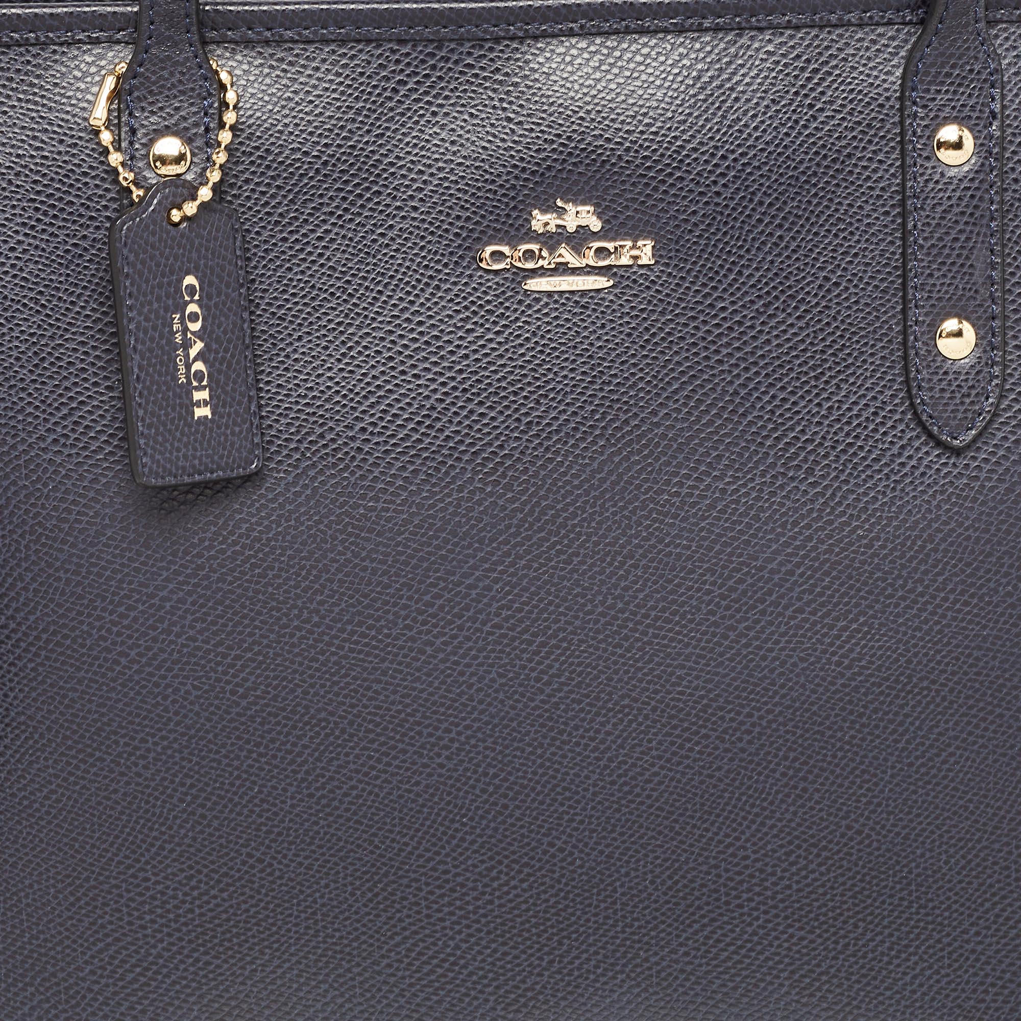 Coach Navy Blue Leather City Zip Tote