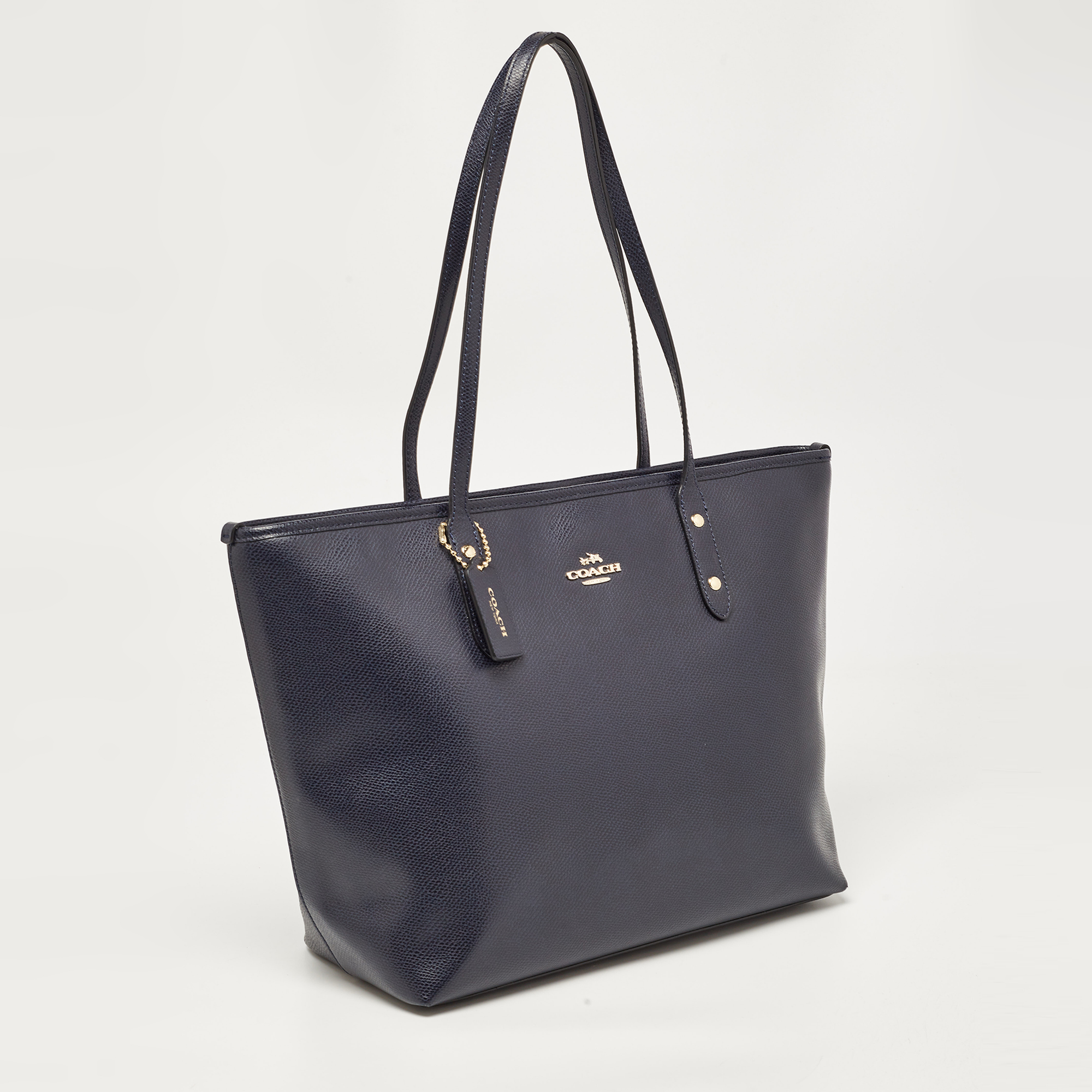 Coach Navy Blue Leather City Zip Tote