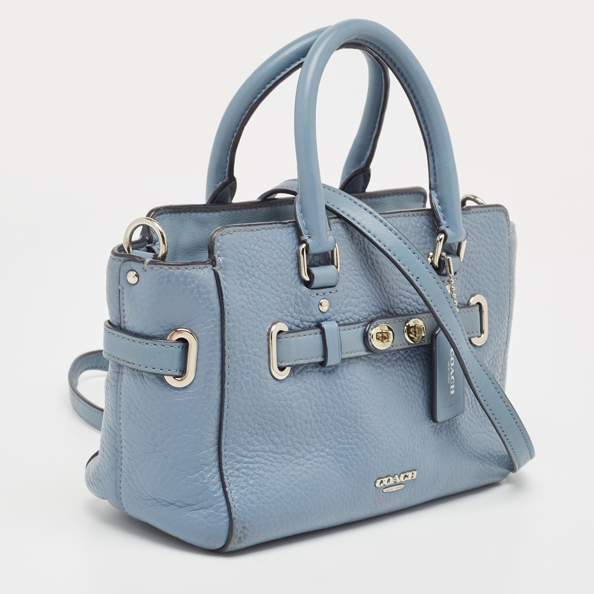 Coach Blue Leather Swagger 20 Tote