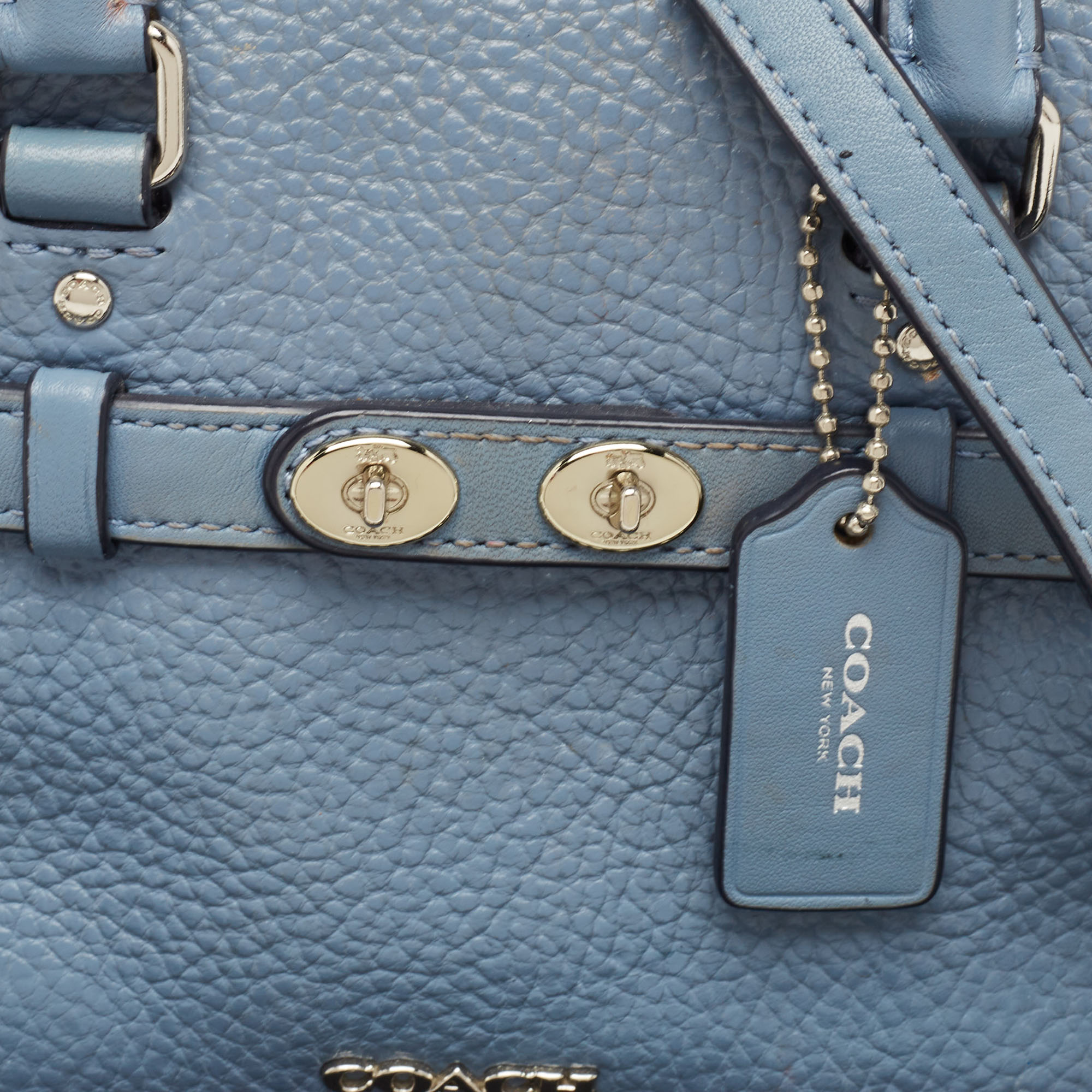 Coach Blue Leather Swagger 20 Tote